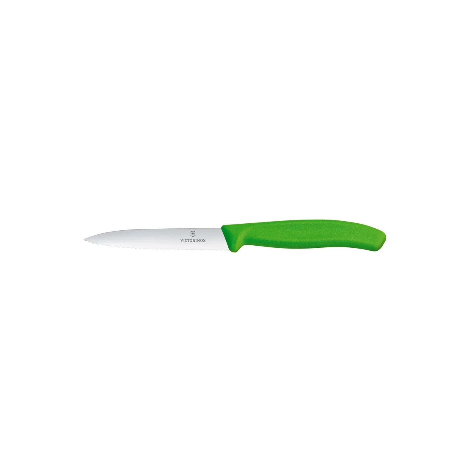 Victorinox 6.7736.L4 - Paring Knife, 10 cm Pointed Tip, Wavy Edge, Classic, Green