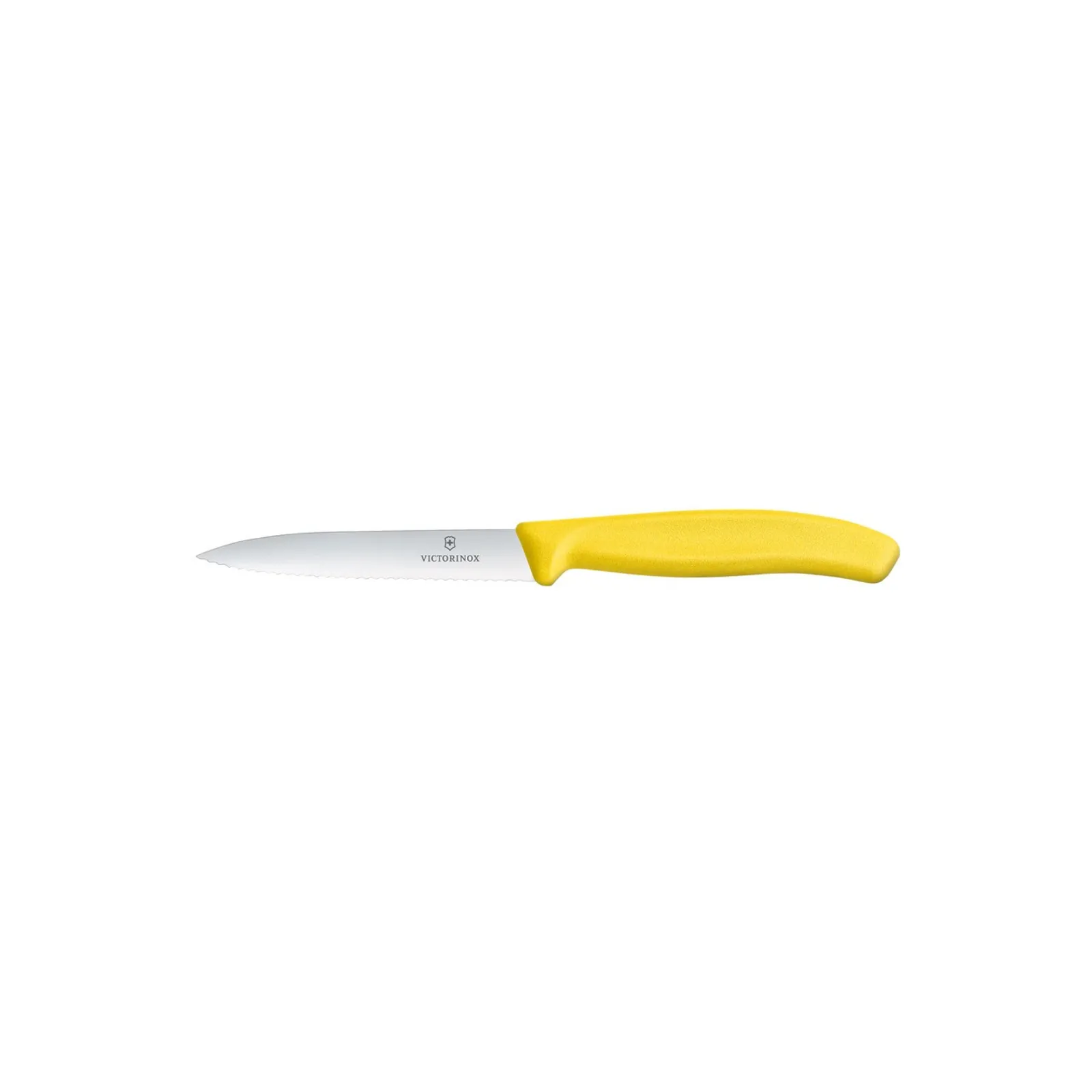 Victorinox 6.7736.L8 - Paring Knife, 10 cm Pointed Tip, Wavy Edge, Classic, Yellow