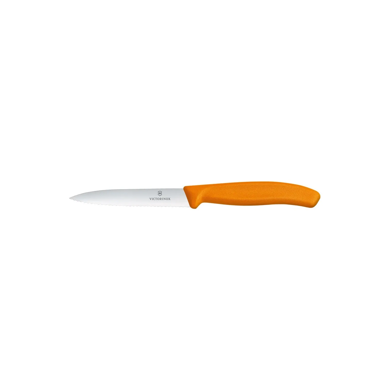 Victorinox 6.7736.L9 - Paring Knife, 10 cm Pointed Tip, Wavy Edge, Classic, Orange