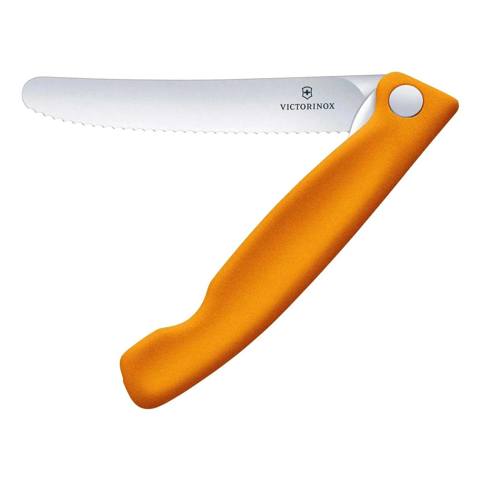 Victorinox 6.7836.F9B - Swiss Classic Foldable Paring Knife, Wavy Edge, 11cm, Orange