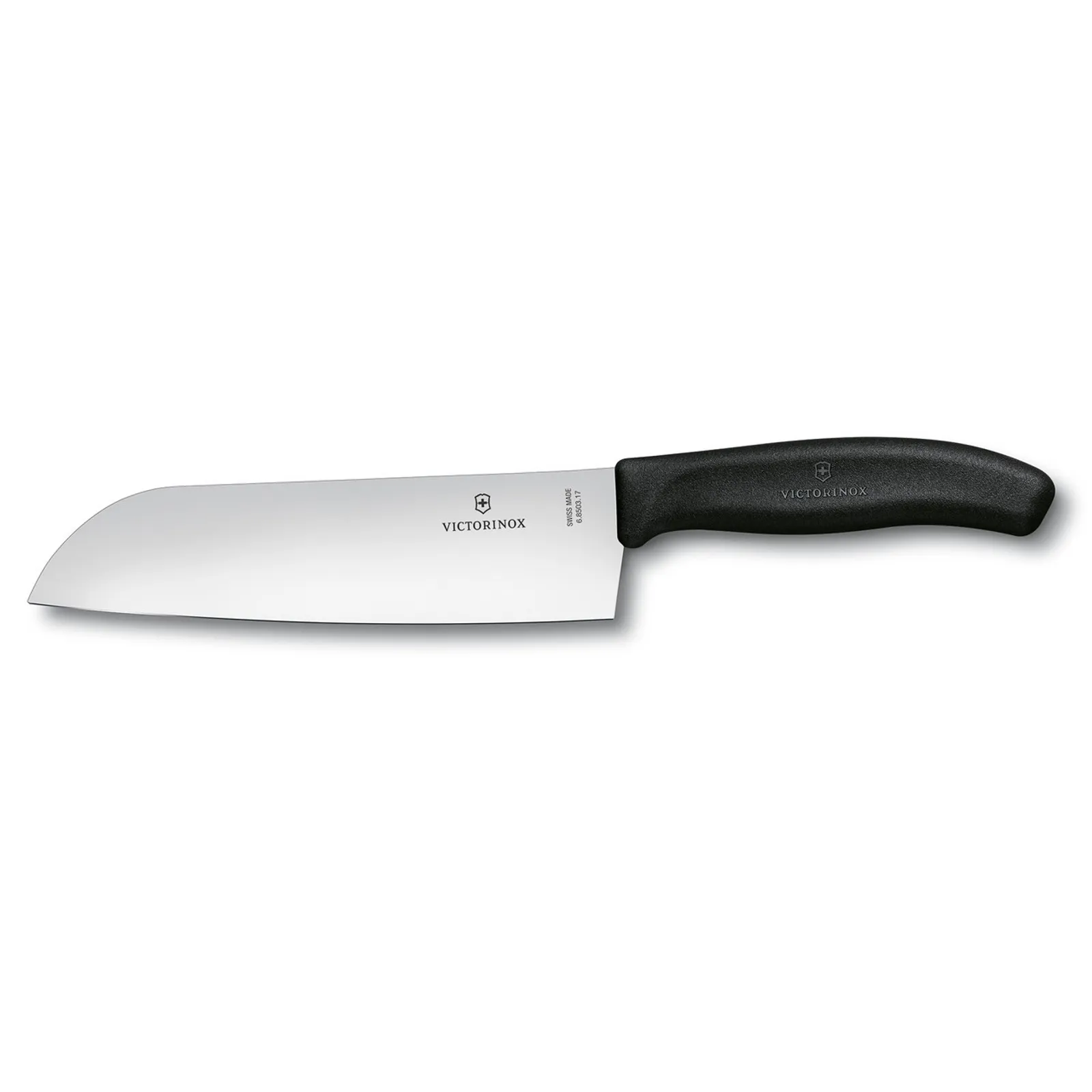 Victorinox 6.8503.17B - Santoku Knife, 17cm, Wide Blade, Classic, Black, Blister