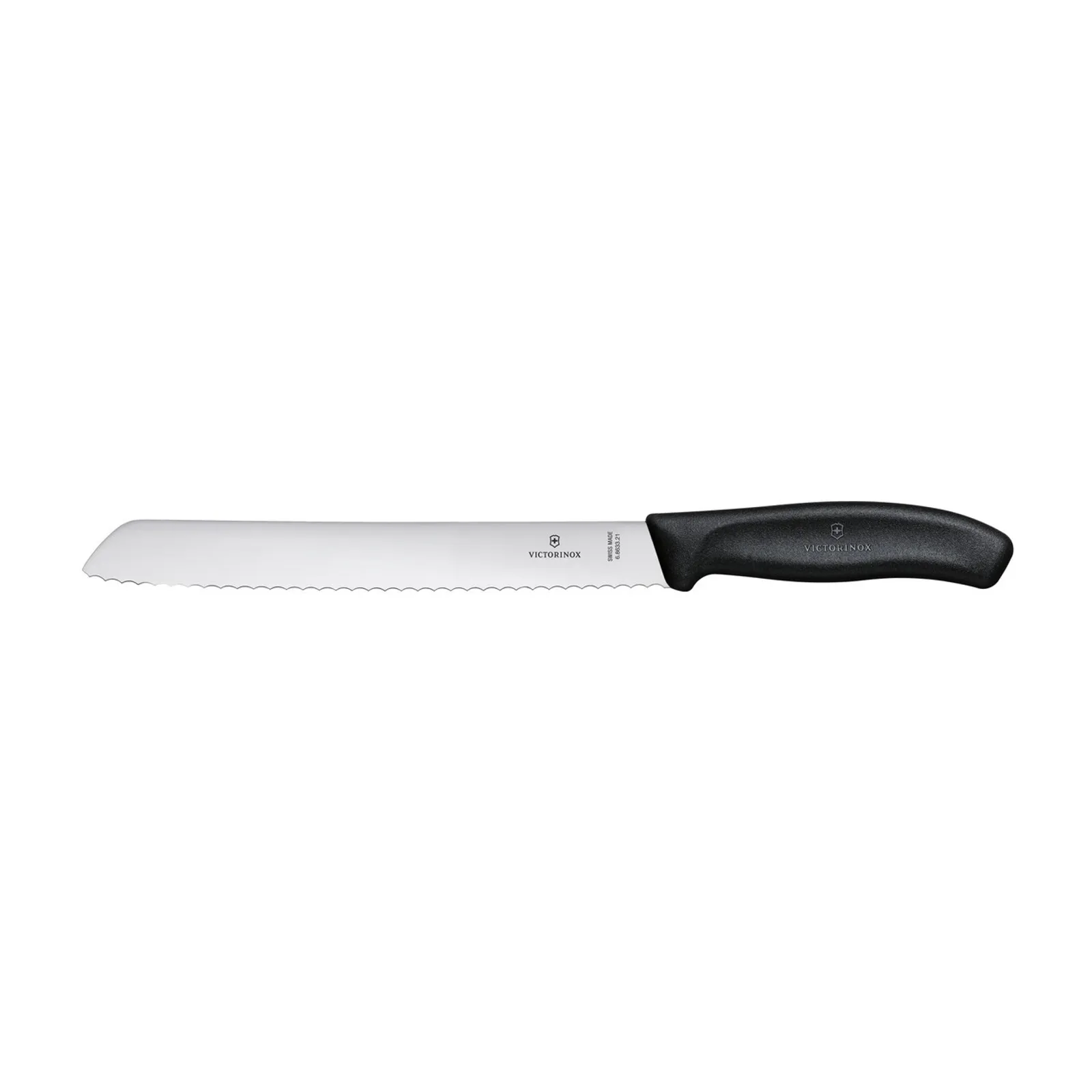 Victorinox 6.8633.21B - Bread Knife, 21cm, Wavy Edge Blade, Classic, Black, Blister