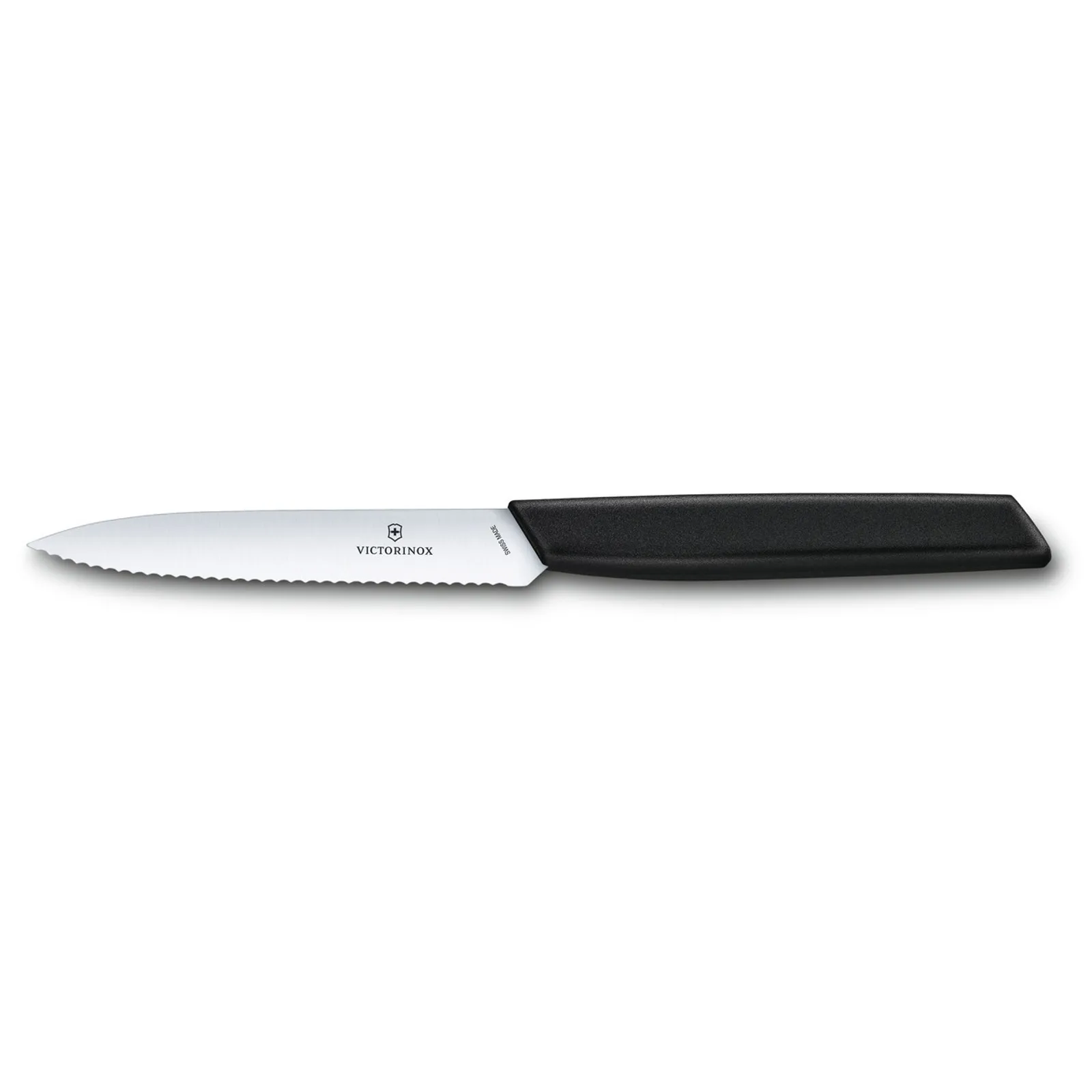 Victorinox 6.9003.10W - Swiss Modern Paring Knife, 10cm Wavy Edge - Black