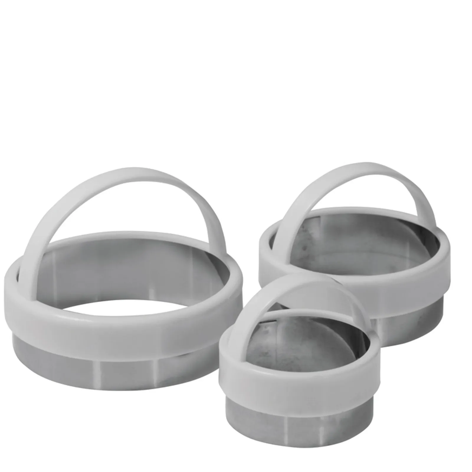 Avanti 12086 - Straight Edge Cookie Cutters with White Plastic Handle - 3 Piece Set