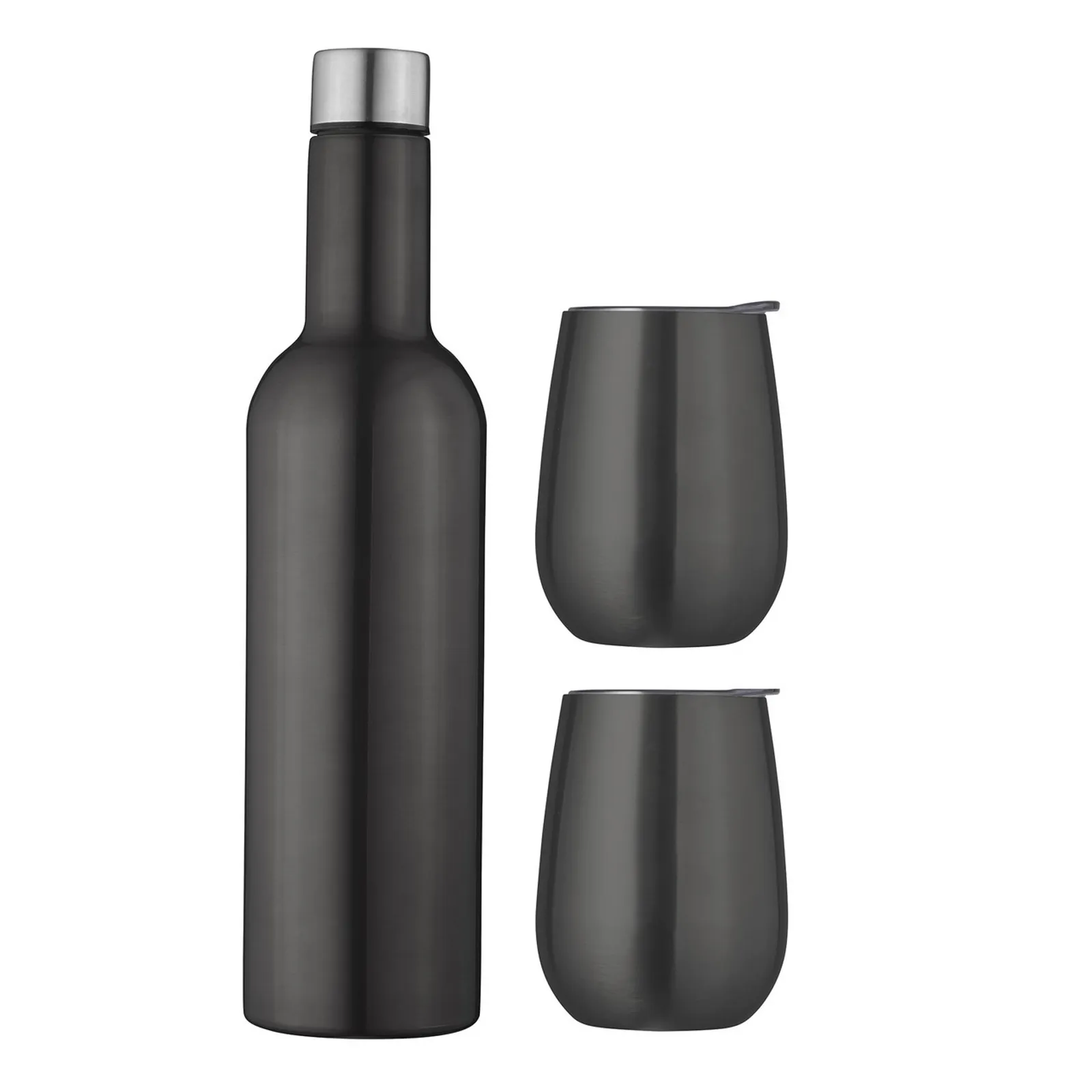 Avanti 13252 - Double Wall Insulated Wine Traveller Set - Gunmetal