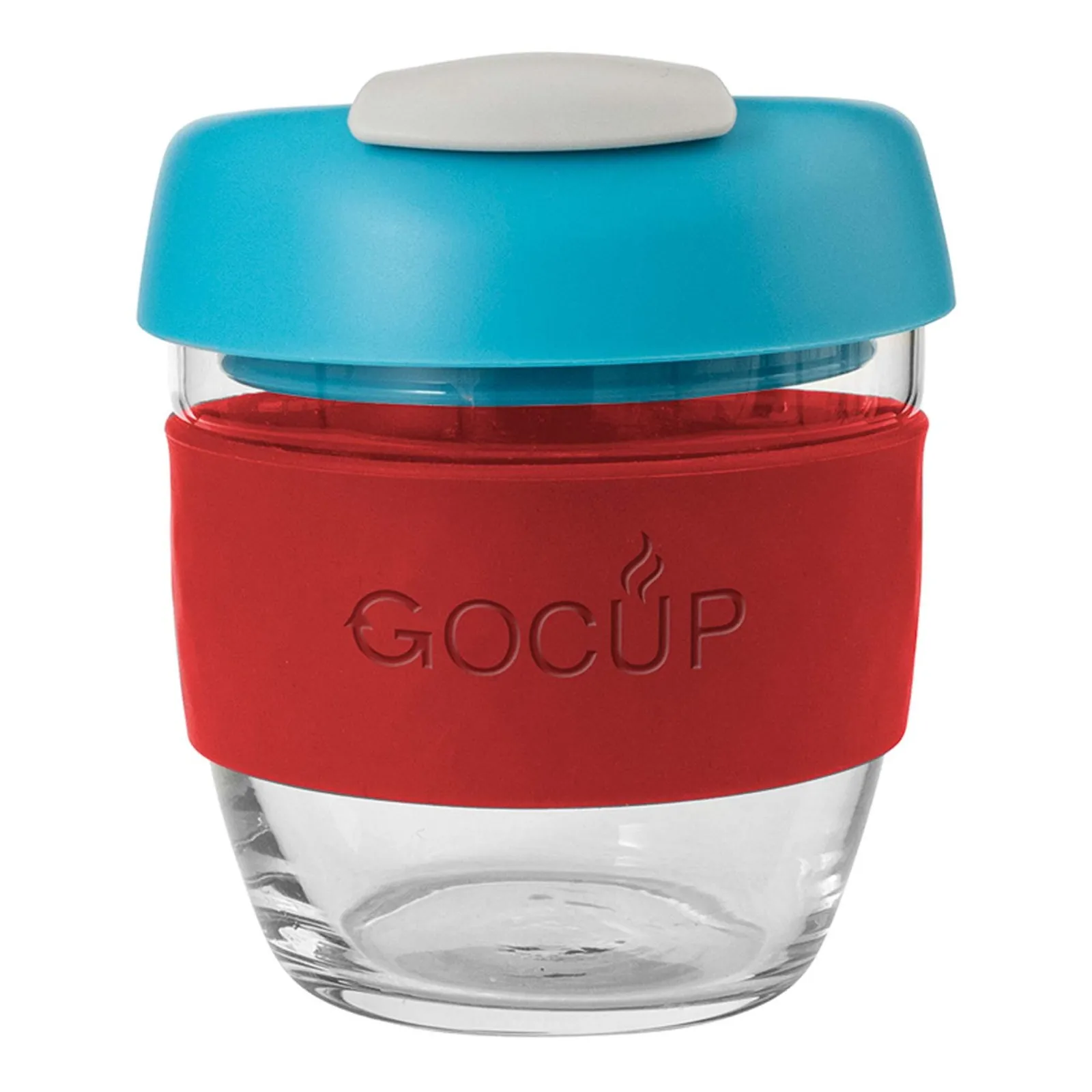 Avanti 13836 - Glass GoCup, 236ml/8oz - Red /Aqua / Grey