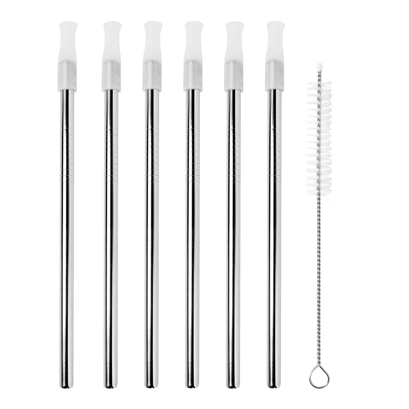Avanti 14899 - Stainless Steel Cocktail Straws with Cleaning Brush - Set of 6