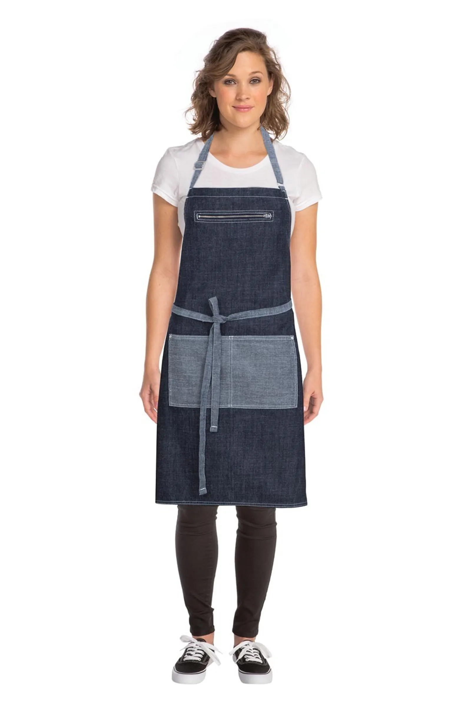 Chef Works AB034-IBL Manhattan Indigo Blue Denim Bib Apron