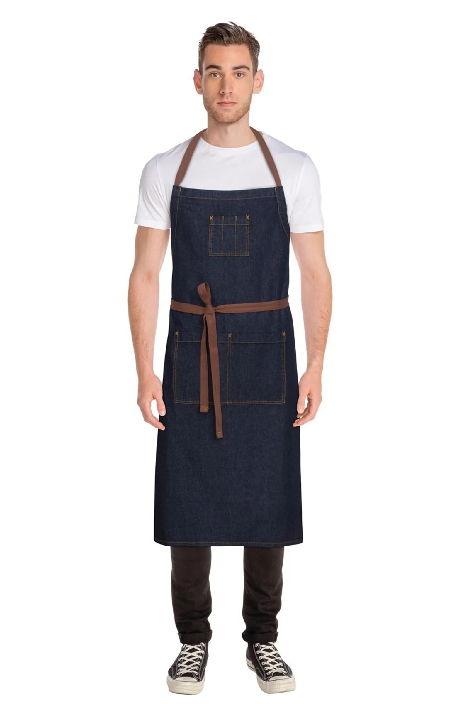 Chef Works AB036-IBL Memphis Indigo Blue Denim Bib Apron