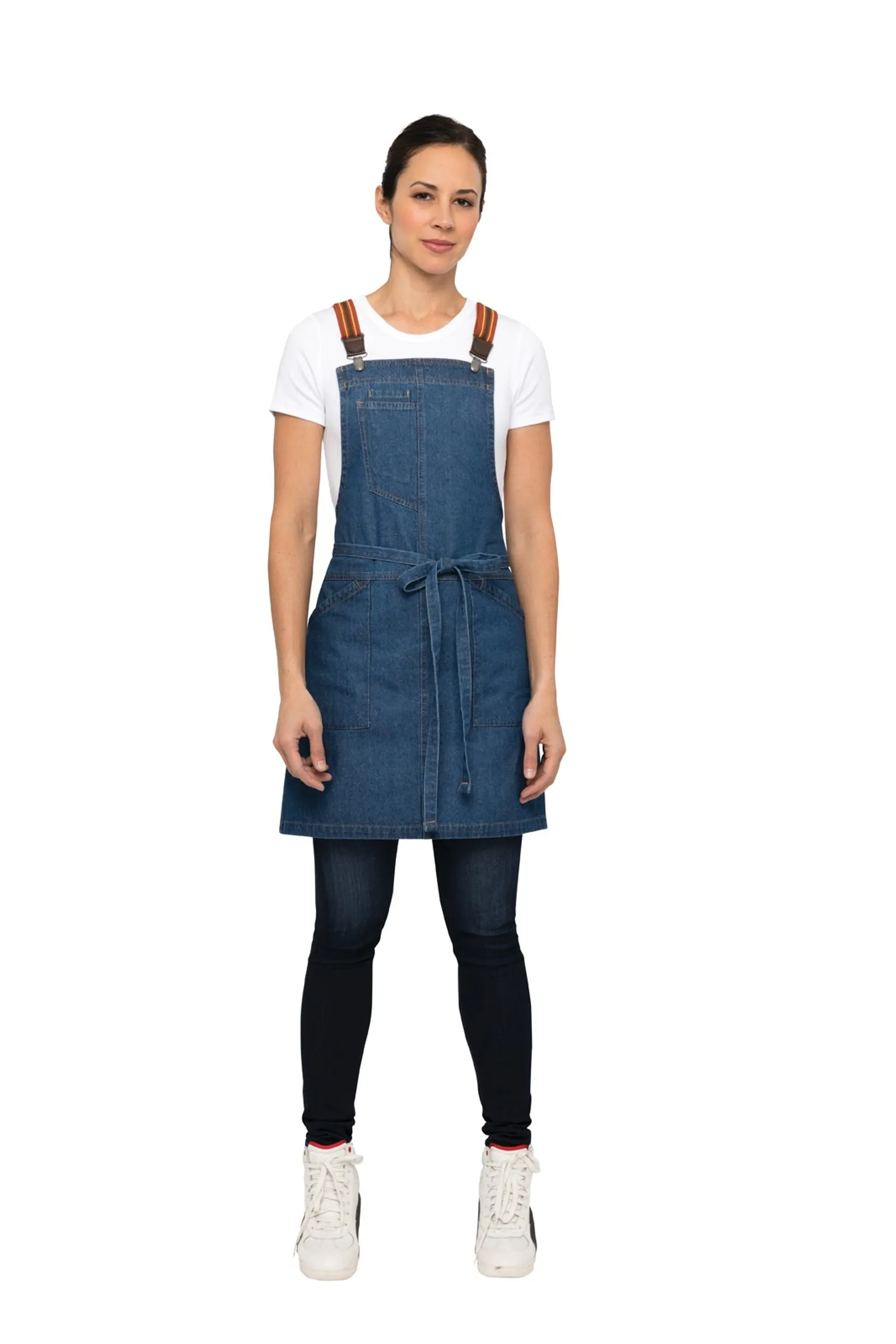 Chef Works ABS01W-MDB Berkeley Mid Blue Petite Bib Apron