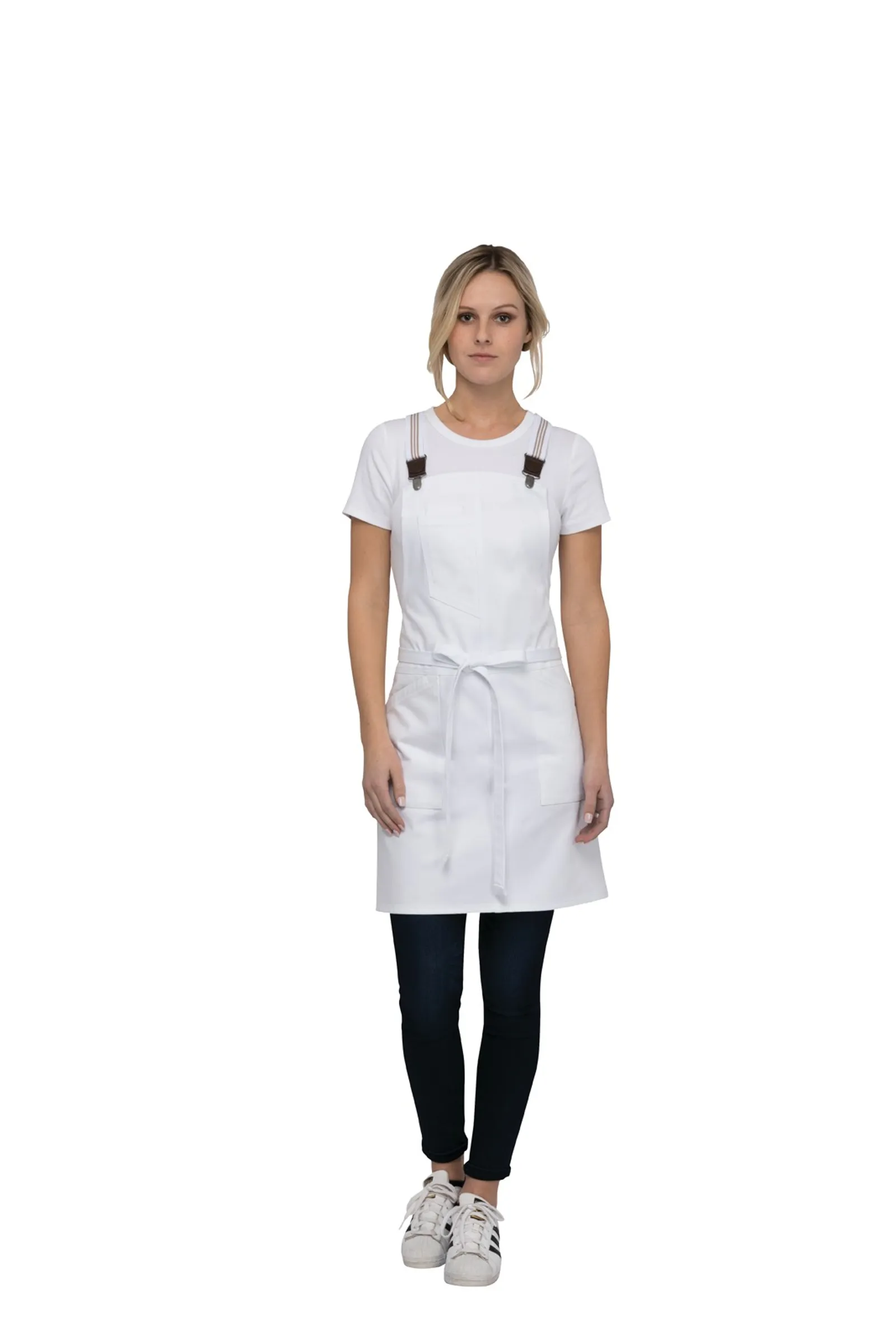 Chef Works ABS01W-WHT Berkeley White Petite Bib Apron
