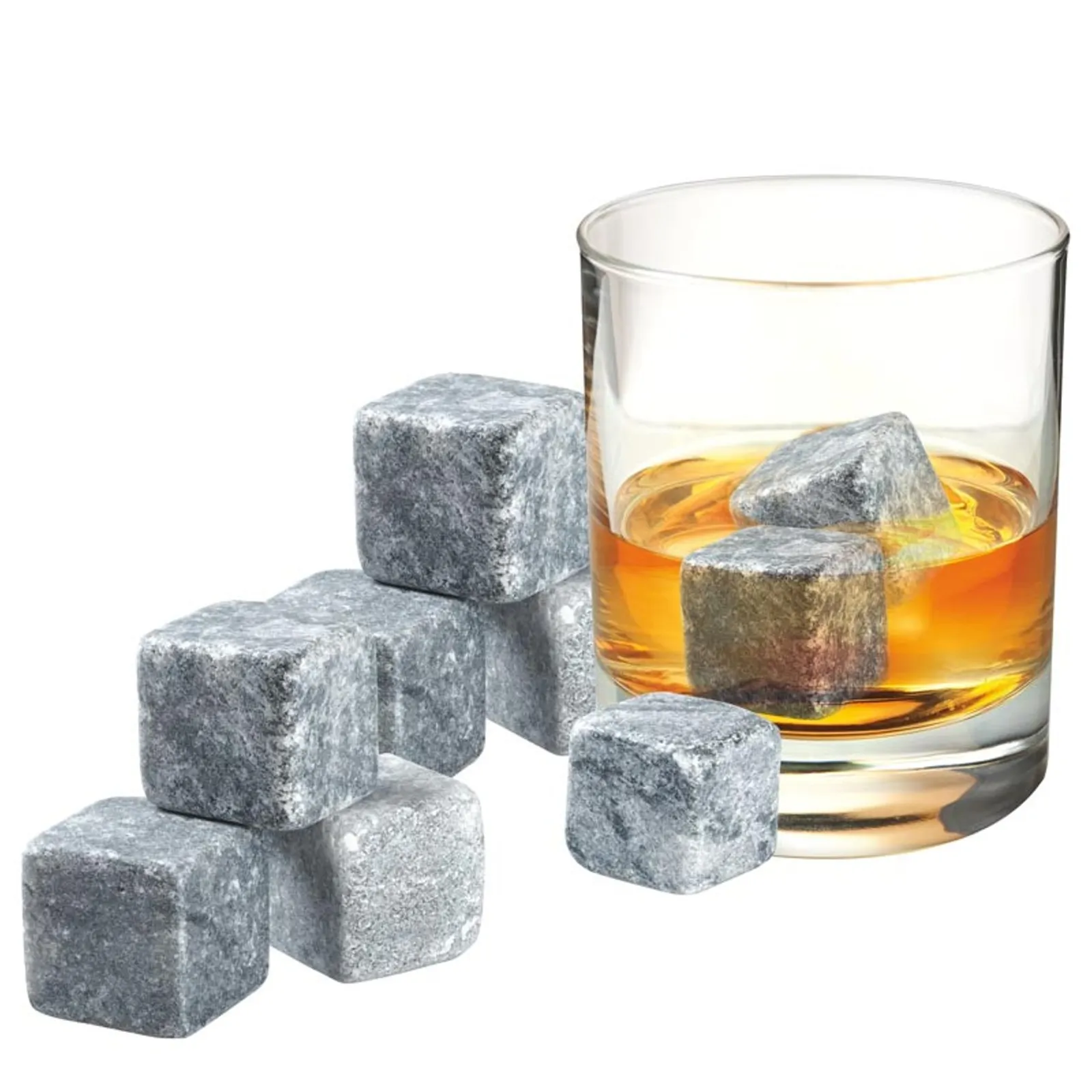Avanti 16118- Whisky Rocks Set 9 Piece Set With Velvet Pouch And Box - Soapstone