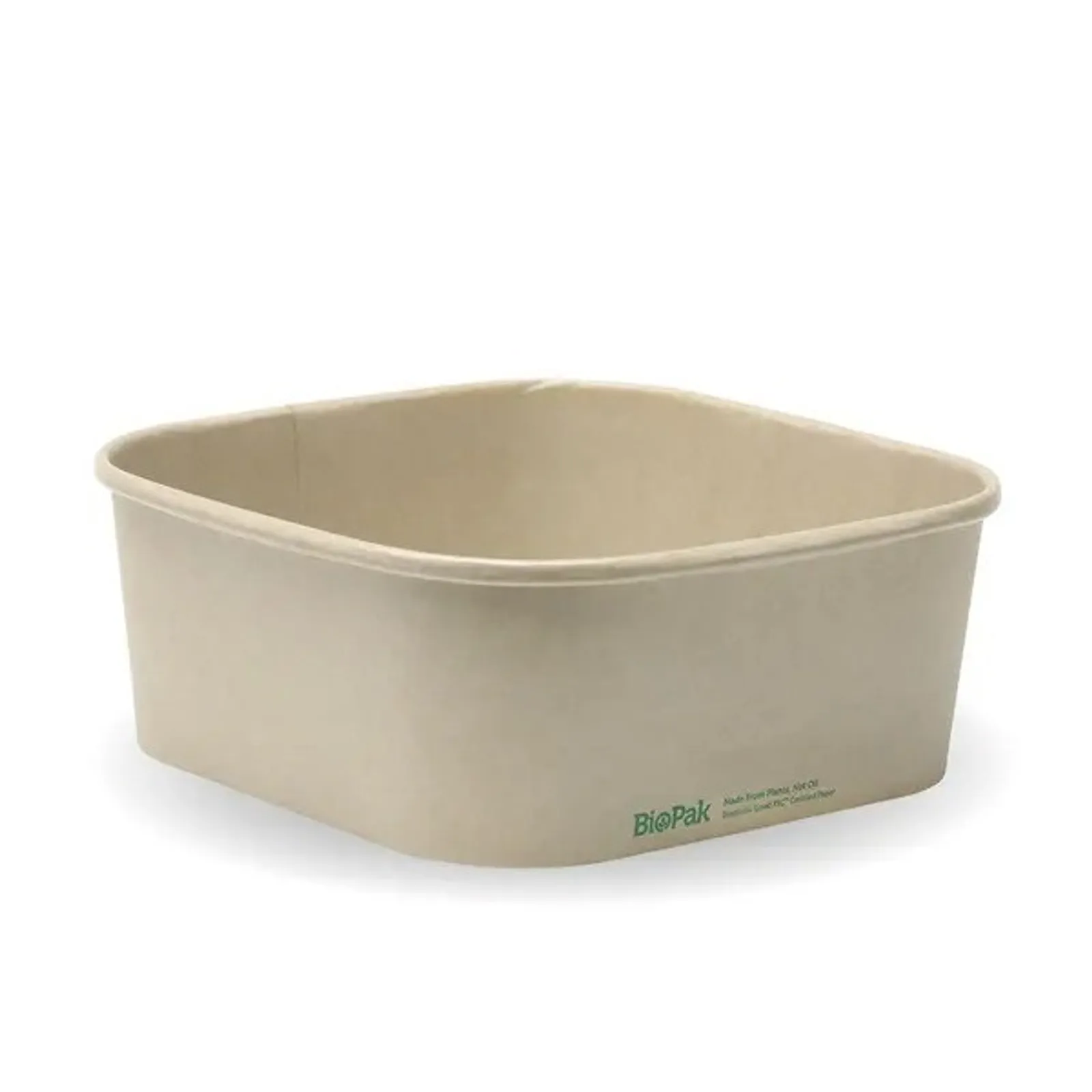 BioPak BB-SLB-1200-N - 1200ml Kraft BioBoard Square Takeaway Base