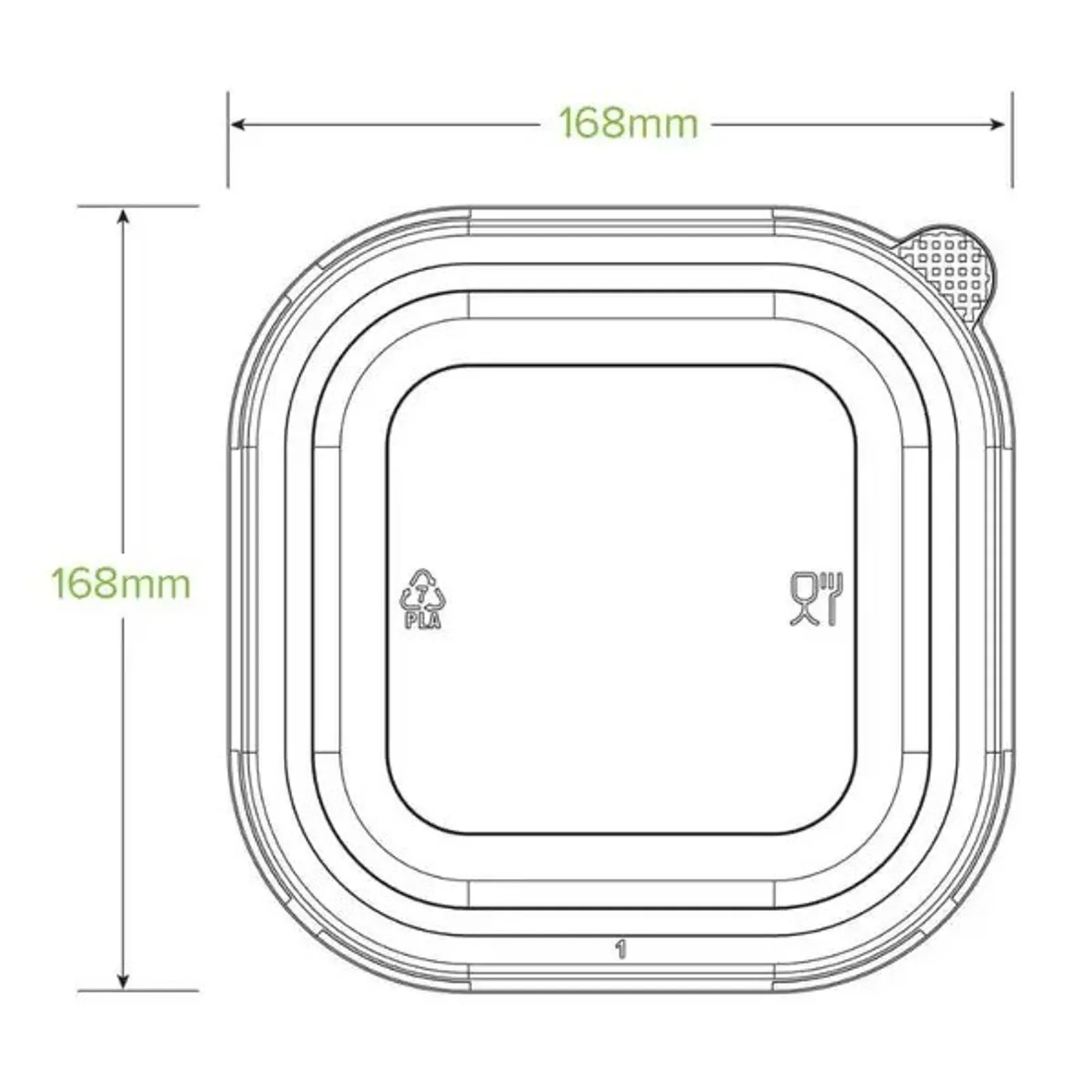 BioPak BB-SBL-PLA - 750ml-1,400ml Clear PLA Takeaway Lid