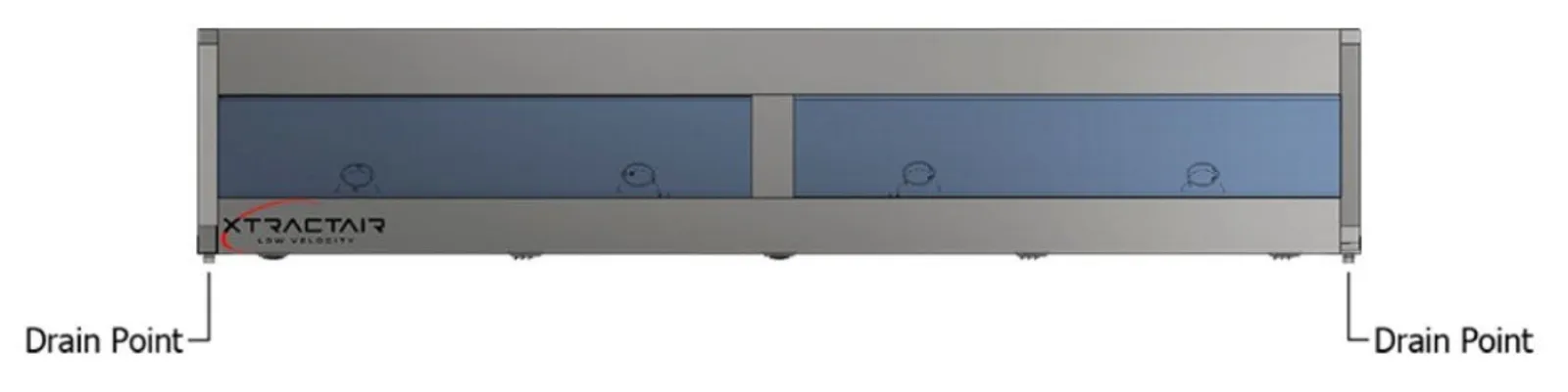 Xtractair XLV-4214 - Low Velocity Commercial Kitchen Exhaust Canopy (4200W x 1400D x 600H)