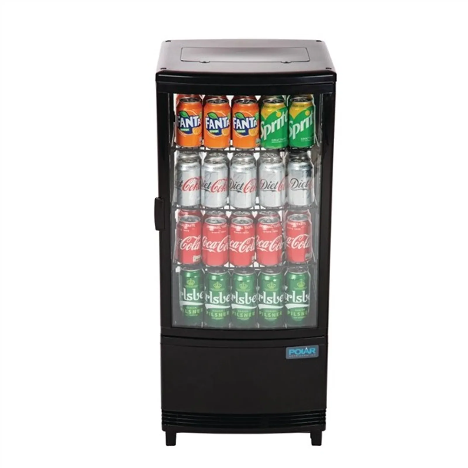 Polar CX574-A - C-Series Energy Efficient Curved Door Display Fridge Black 86Ltr