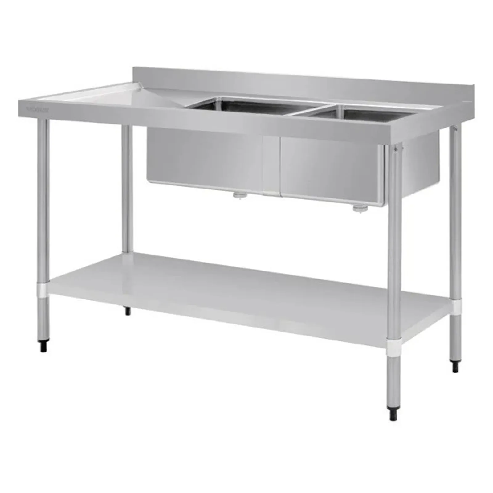 Vogue HC905 - Double Bowl Sink L/H Drainer - 1500mm 90mm Drain