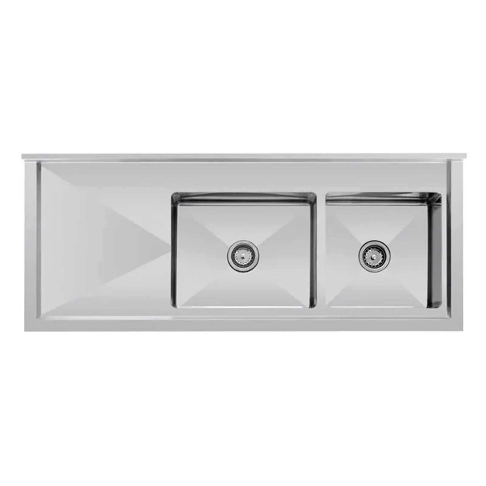 Vogue HC905 - Double Bowl Sink L/H Drainer - 1500mm 90mm Drain