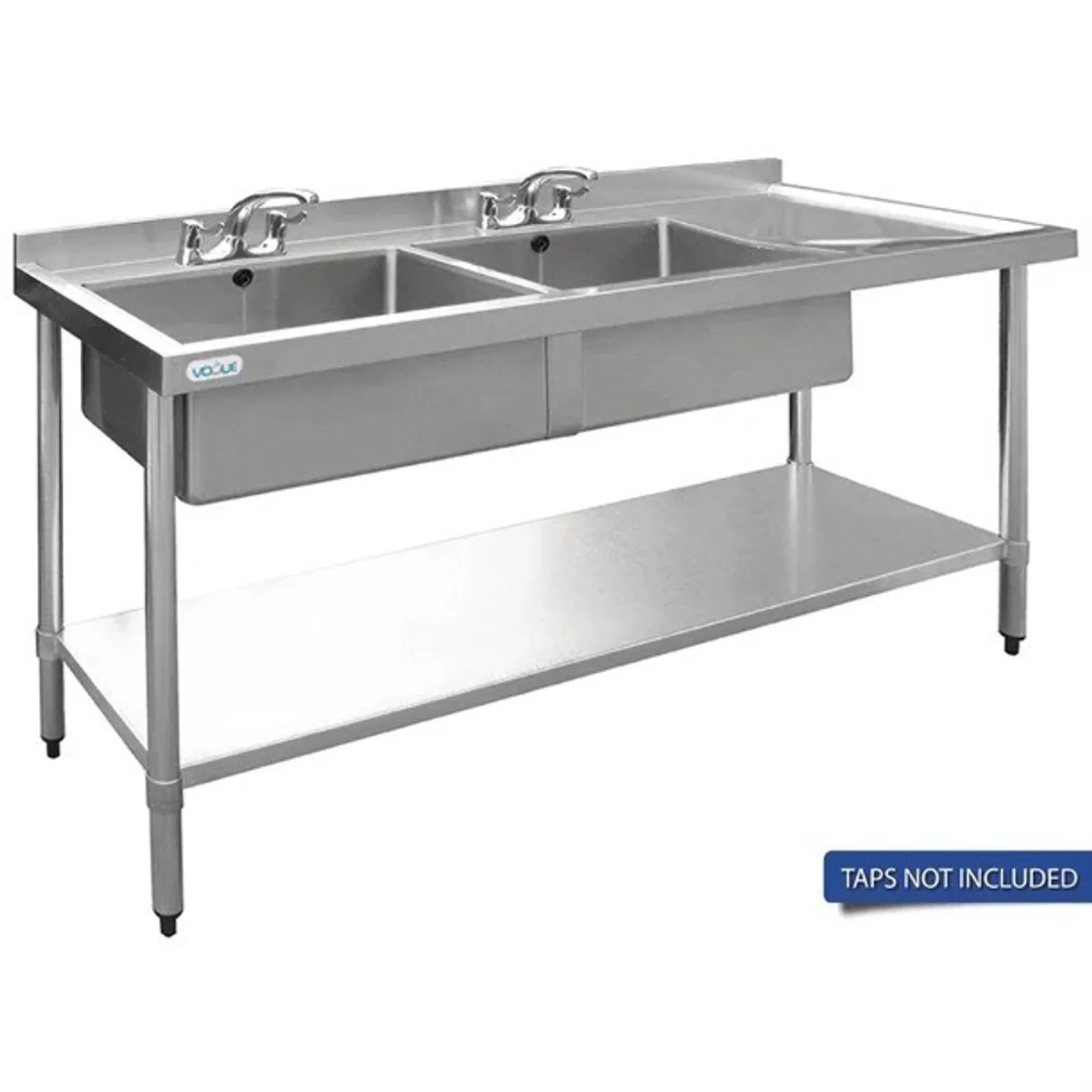 Vogue HC919 - Double Bowl Sink R/H Drainer - 1800mm x 700mm 90mm Drain
