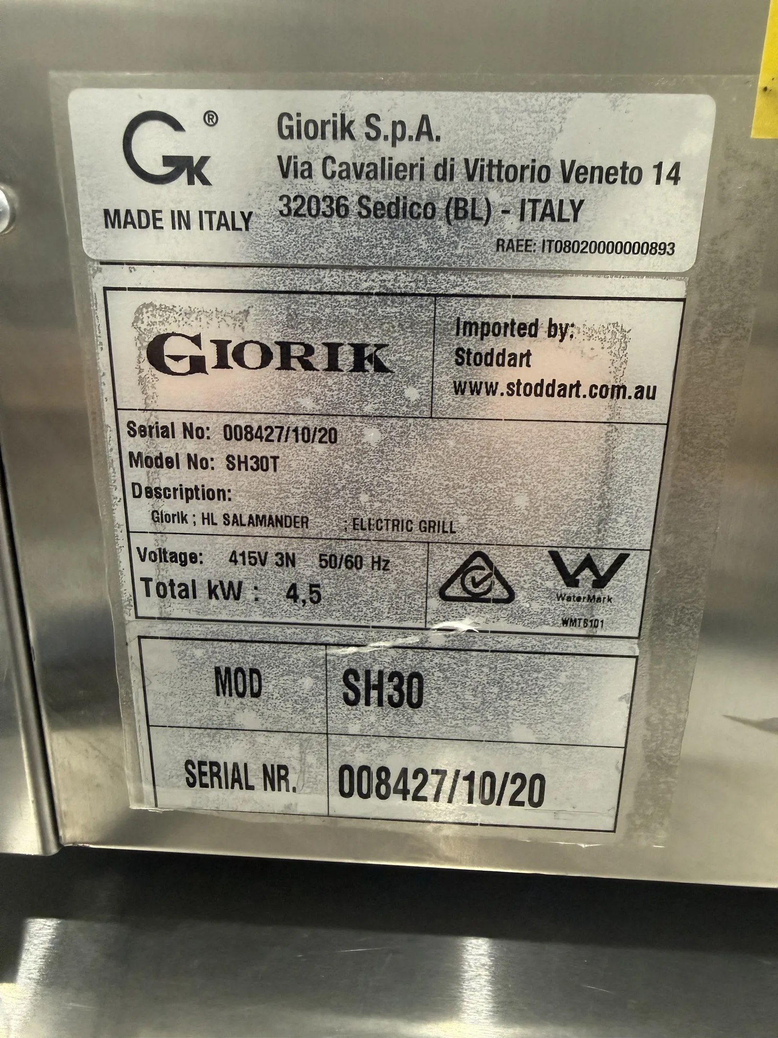 Giorik SH30T Hi-Lite Adjustable Fast Salamander | 570mm Model - 1/1GN (2)