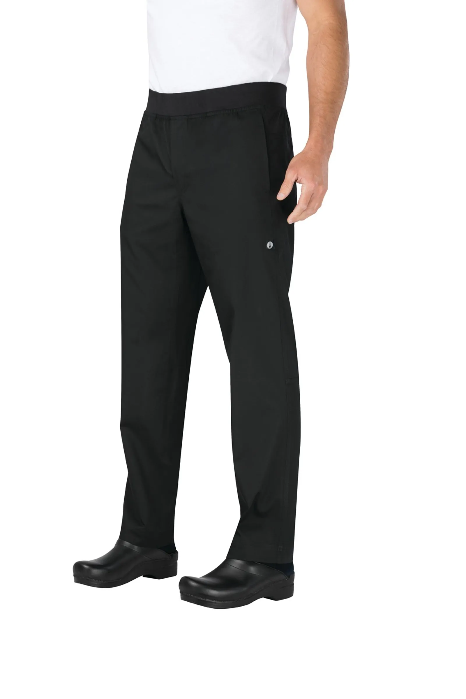 Chef Works PBN01-BLK Lightweight Black Slim Fit Chef Pants