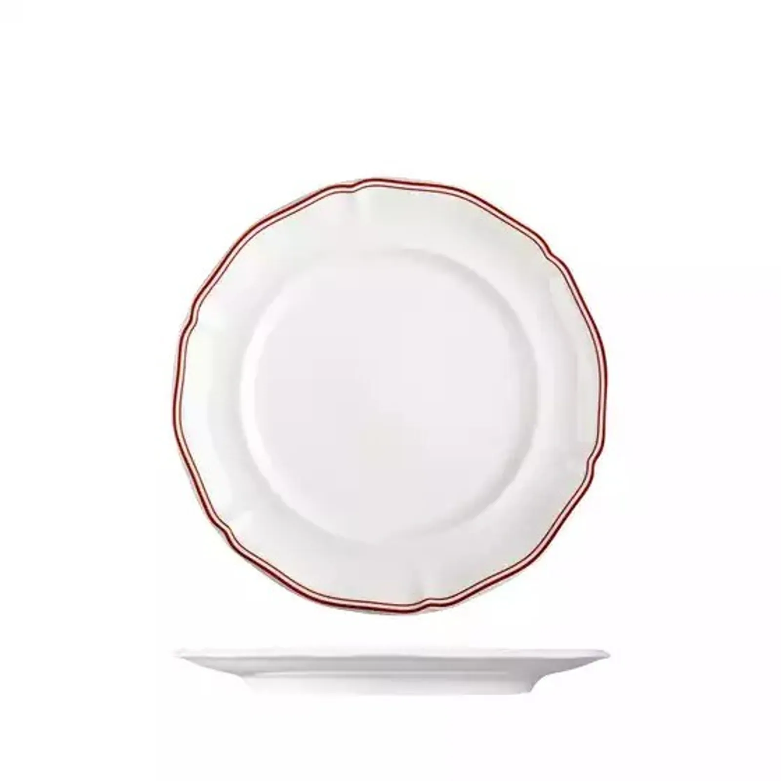 Luzerne 94353-M - Astoria Rosewood Scalloped Round Plate - Wide Rim 230mm