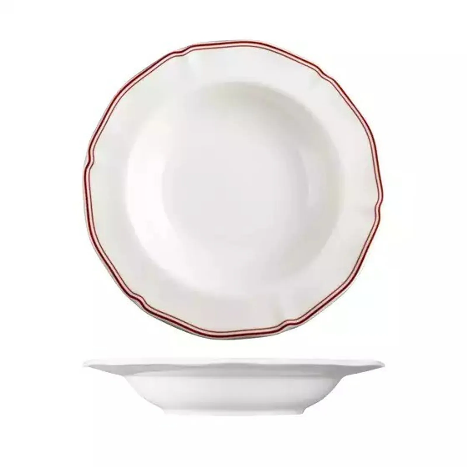 Luzerne 94359- M - Astoria Rosewood Scalloped Soup / Pasta Bowl - Wide Rim 265mm