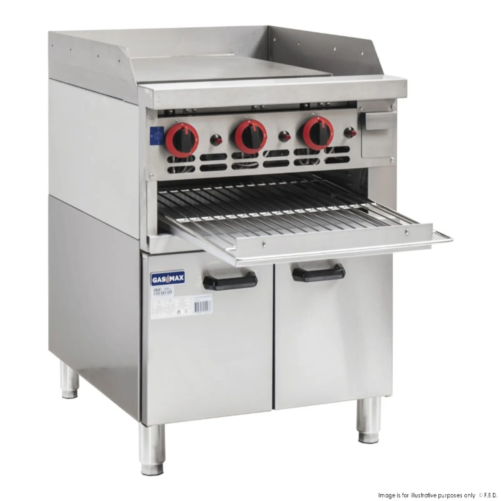 Gasmax GGS-24 - Gas Griddle and Gas Toaster with Cabinet - Clearance