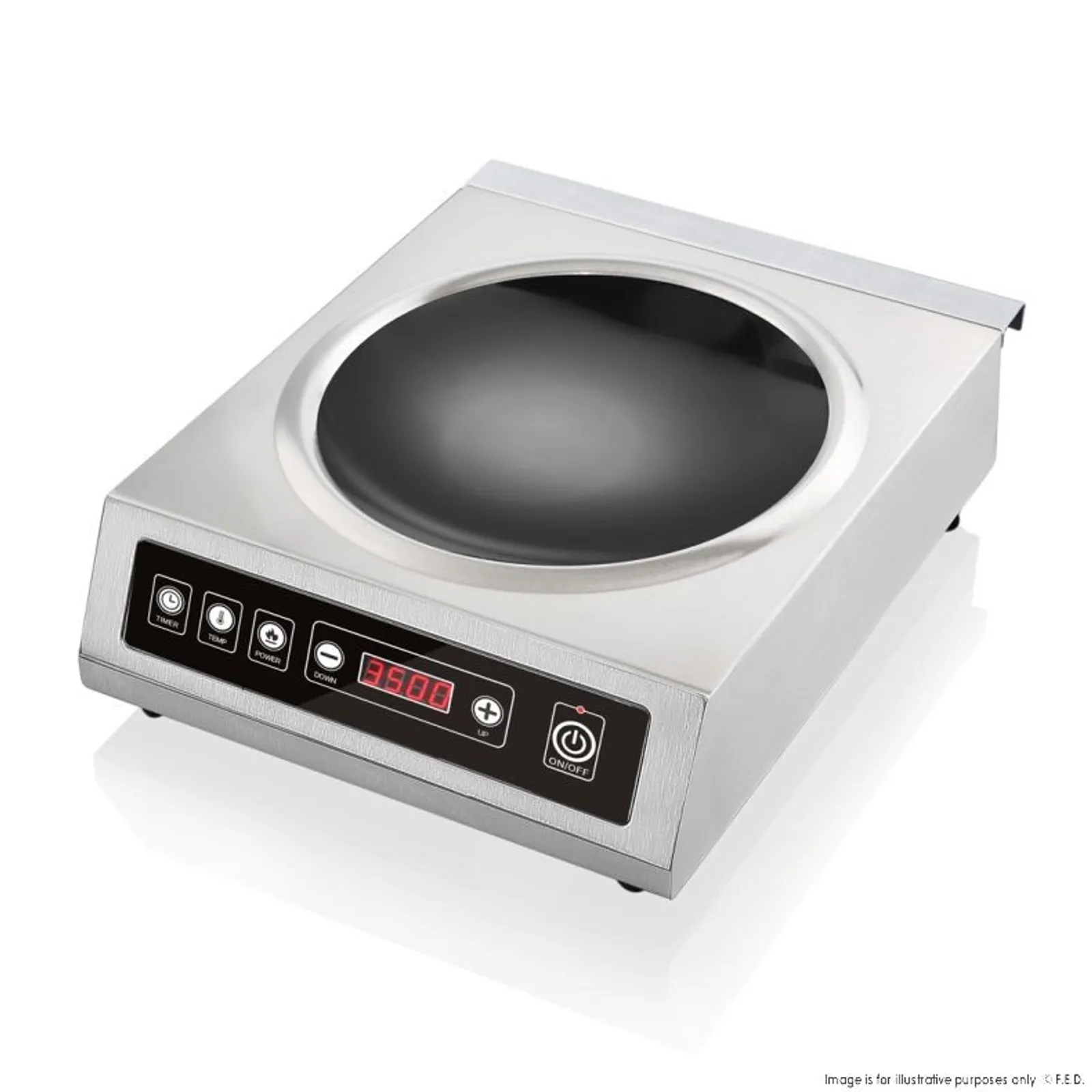 Benchstar IW350 - Stainless Steel Induction Wok w/ LED Display - Clearance