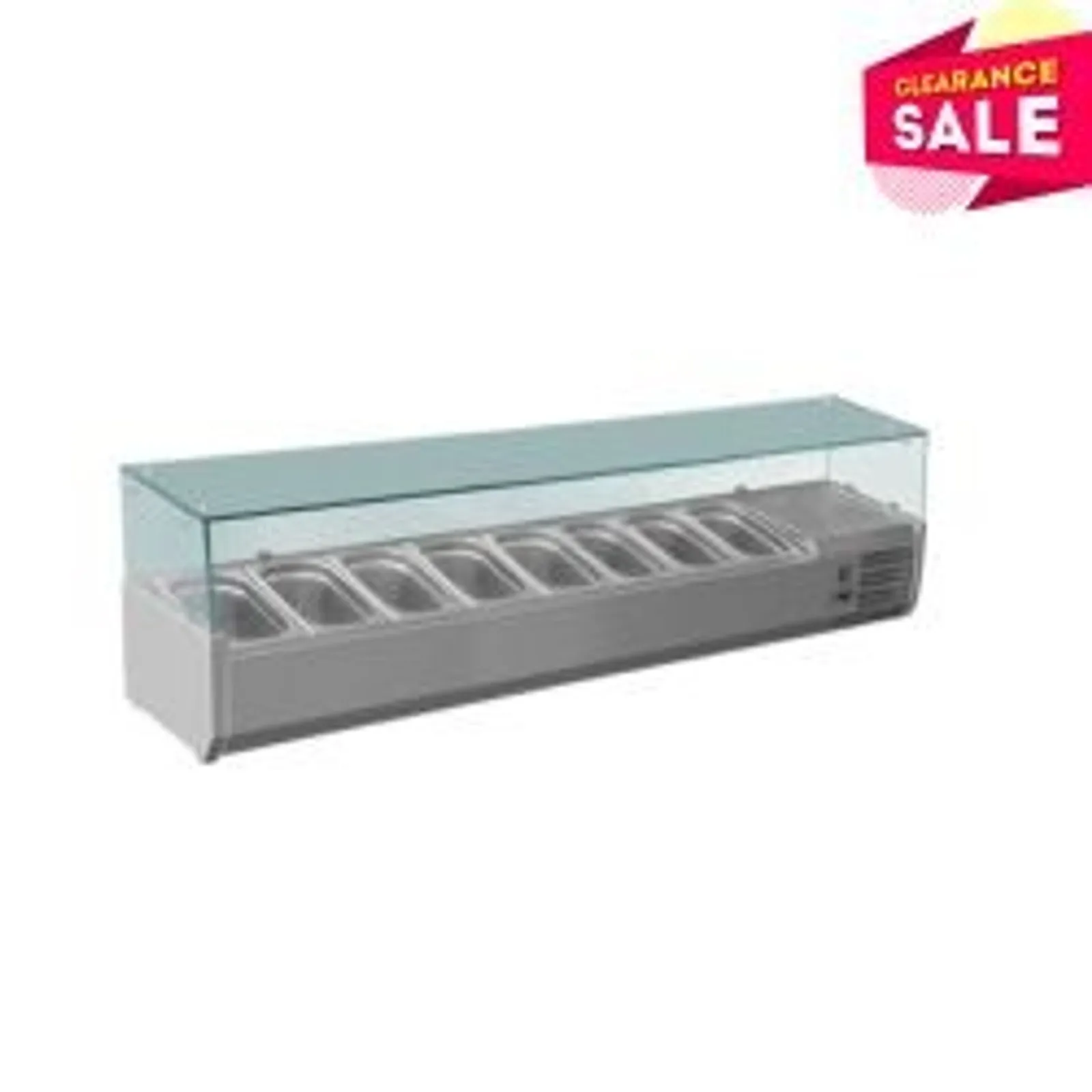 FED-X XVRX1800/380 - Flat Glass Salad Bench 8 x 1/3GN - Clearance