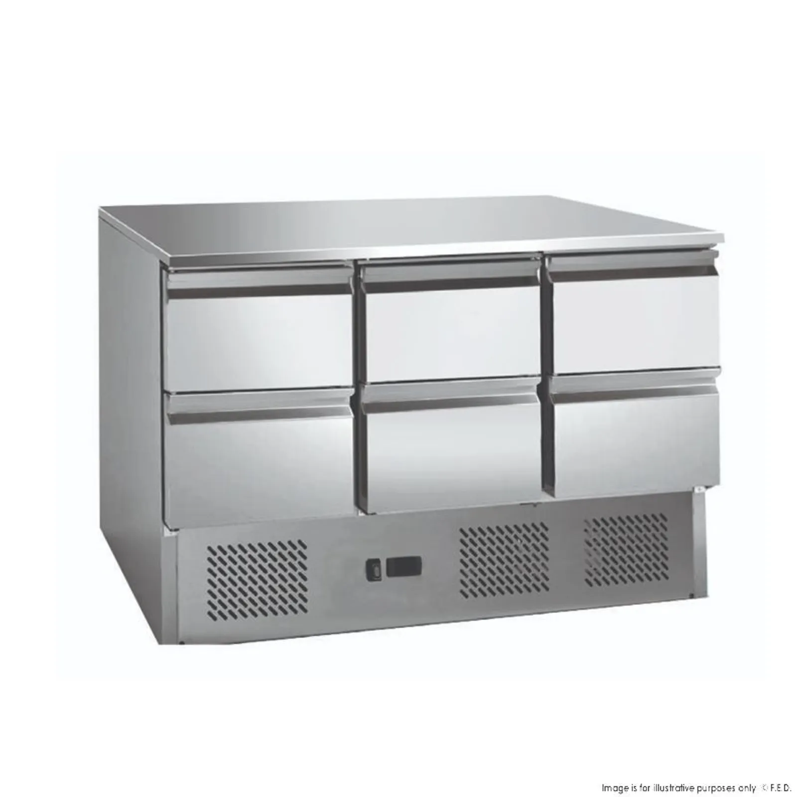 Thermaster GNS1300-6D - 6 drawers S/S Compact Workbench Fridge - Clearance