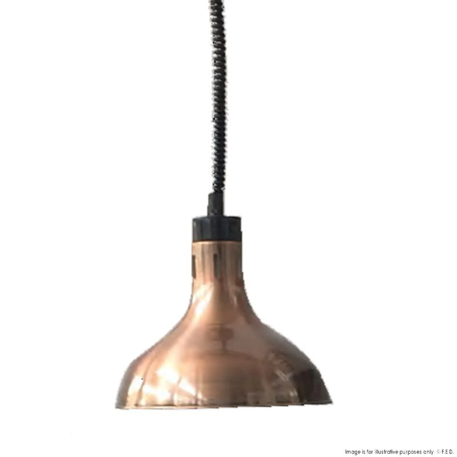 Benchstar HYWCL12 - Round Pull Down Heat Lamp Antique Copper 290mm - Clearance