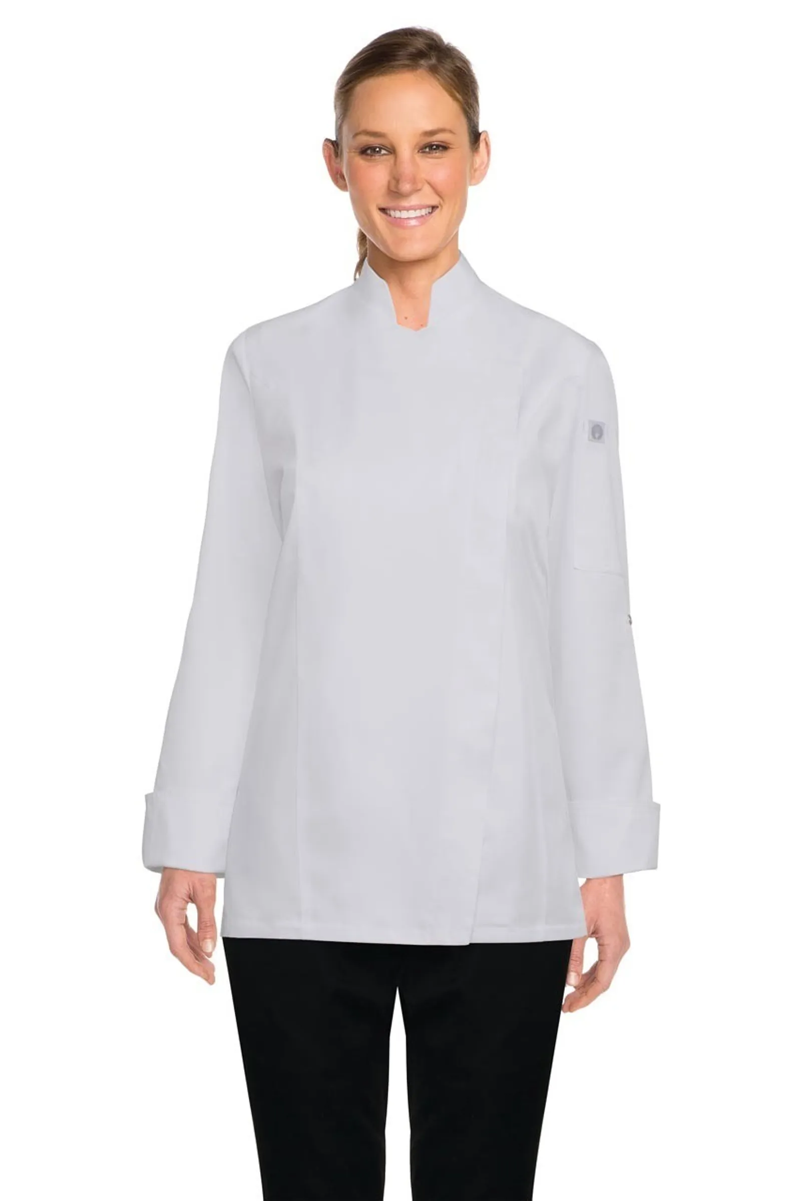 Chef Works BCWMC007-WHT Lansing Womens White Chef Jacket