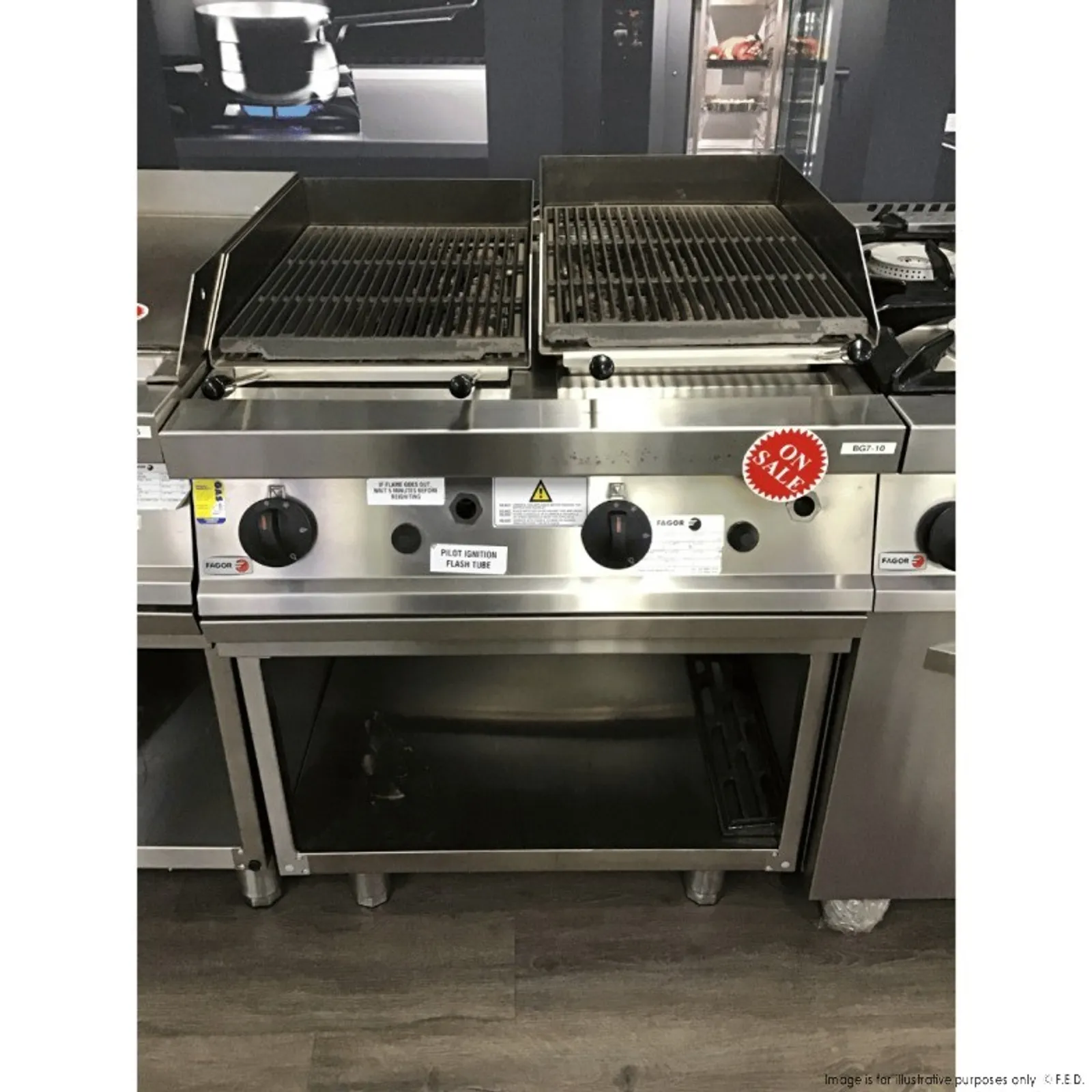 Fagor BG7-10 - 700 series - Gas charcoal 2 grid grill - 2NDs