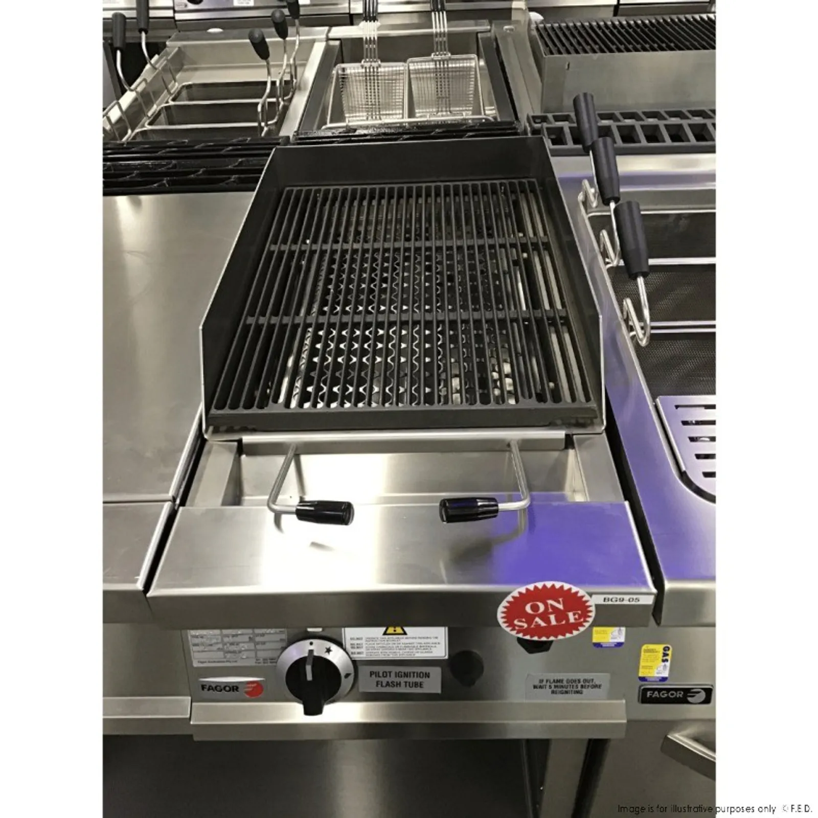 Fagor BG9-05 - 900 series natural gas 1 grid grill - 2NDs