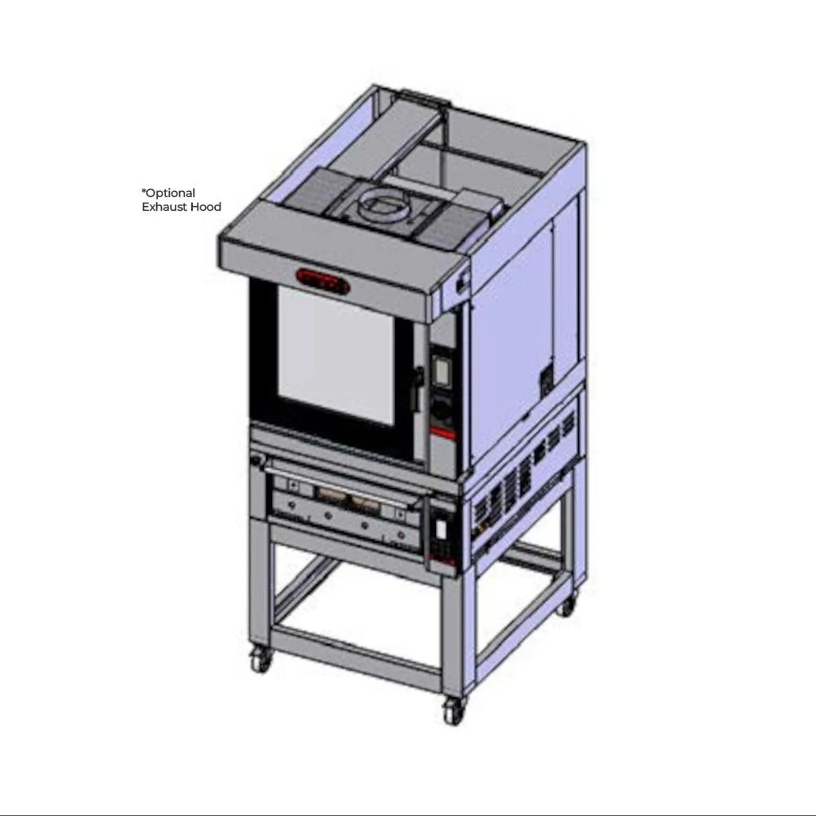 Zanolli TAE61SH - Combi Teorema Baking Tower -6-Tray Convection | 2-Tray Single Deck Oven | Mobile Stand