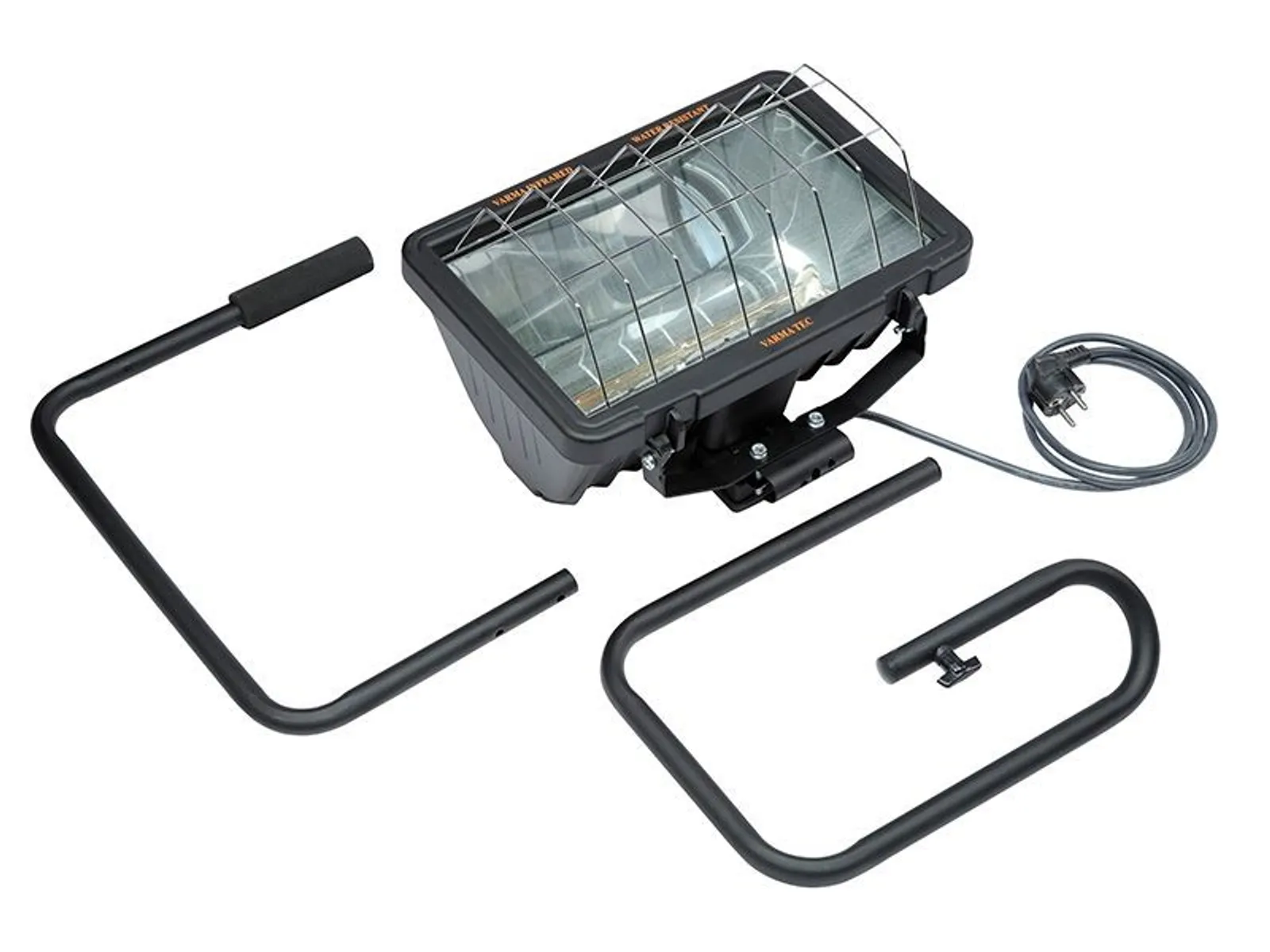 Varmatec ECOWRG/7 Revolving floor model single infrared Heater with Waterproof Design and On/Off Switch Controls