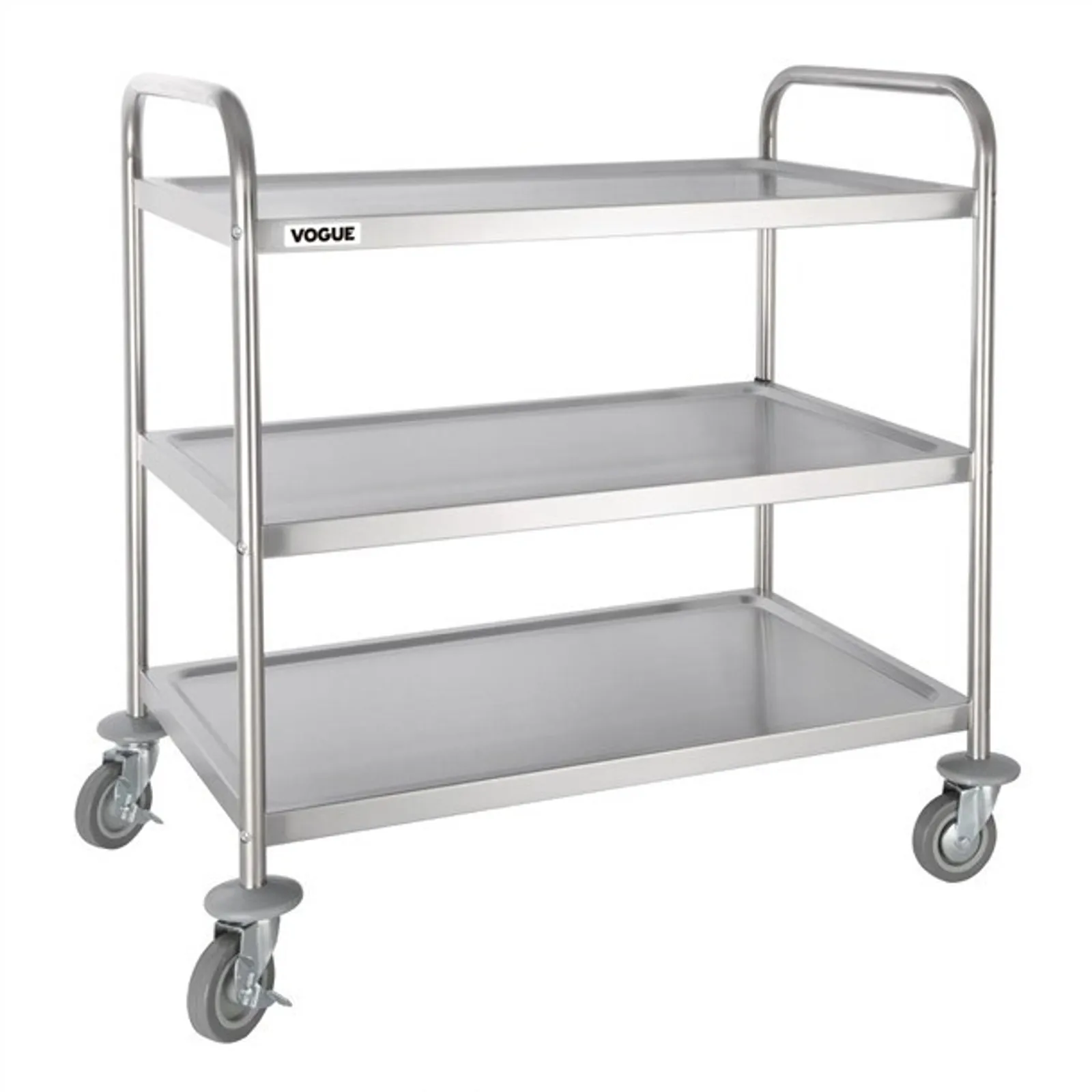 Vogue F995 - Stainless Steel 3 Tier Clearing Trolley Large