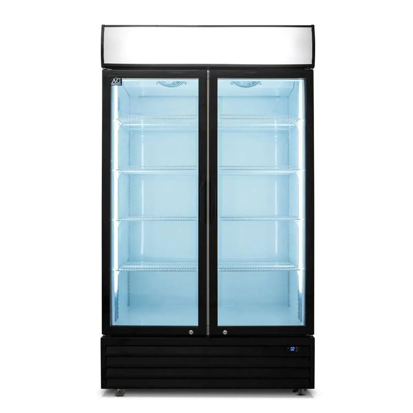 AG Equipment CU1000TNG - 1000L Double Door Upright Display Fridge - Glass Door