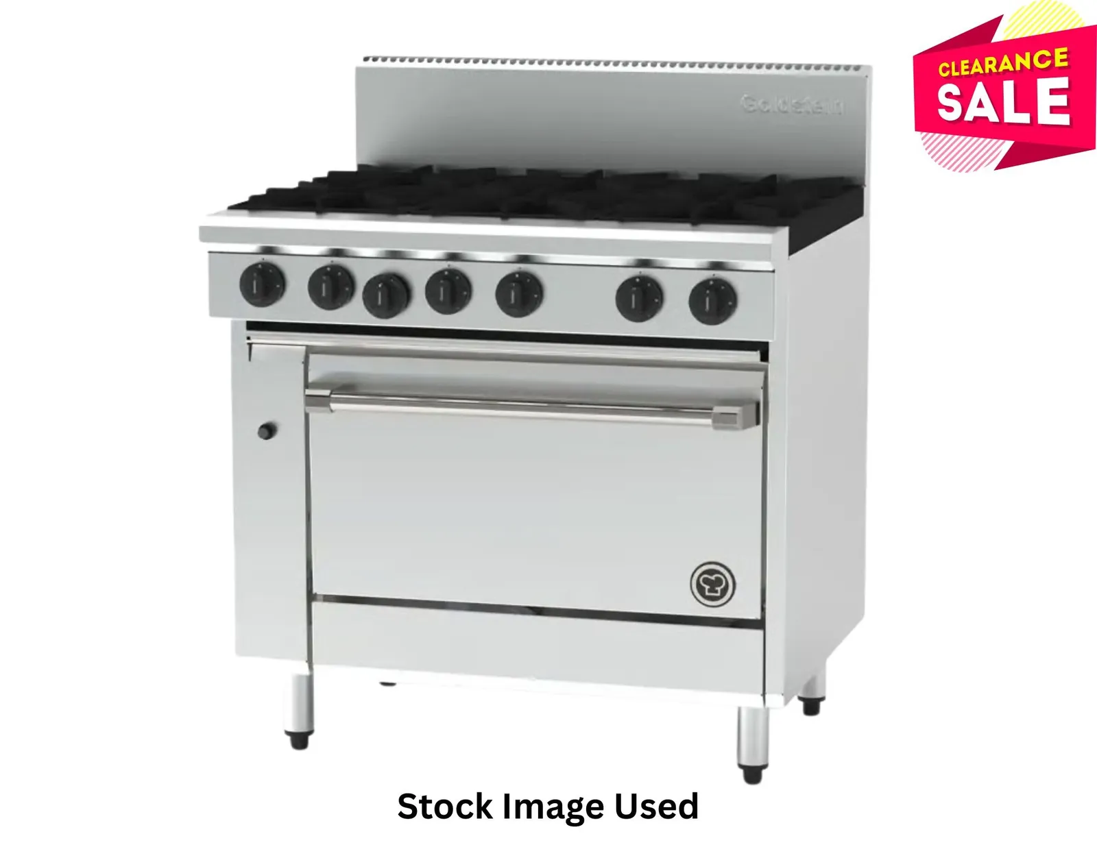 Goldstein PF12G428EFF Oven Range 4 Open Burners 305mm Griddle Electric Fan Forced Oven - Clearance