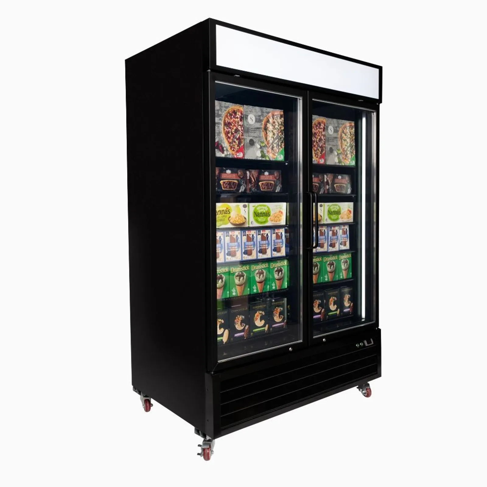 Bromic UF1250GDL-NR - Upright Display Freezer 1266L - 2 Door - Flat Glass - Lightbox