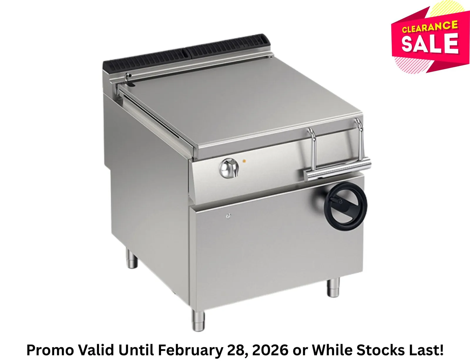 Baron Q90BR/E80 - 80L Electric Bratt Pan with Manual Tilting - Clearance