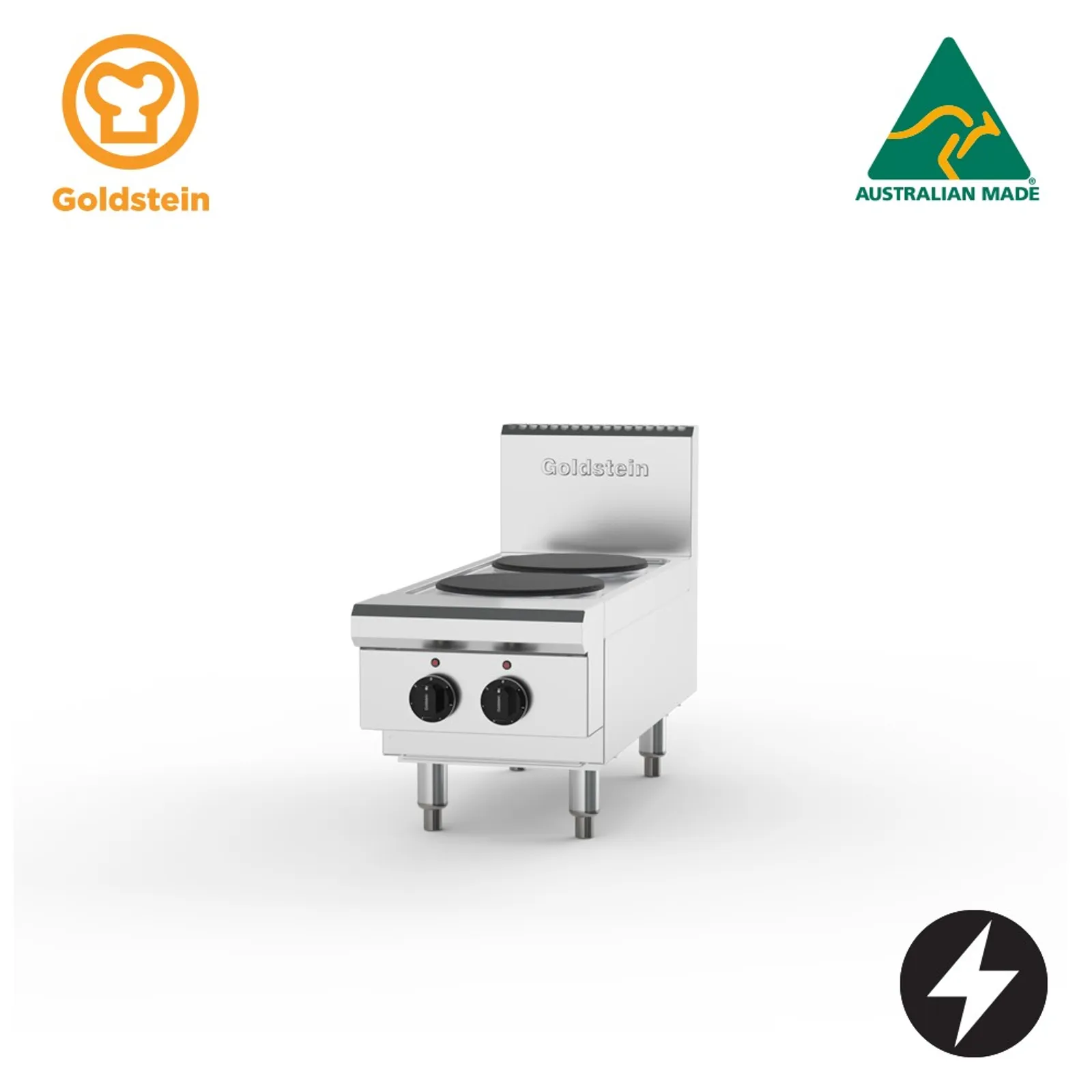 Goldstein PEB2S‑X - Electric Cooktop, 2 Solid Plates