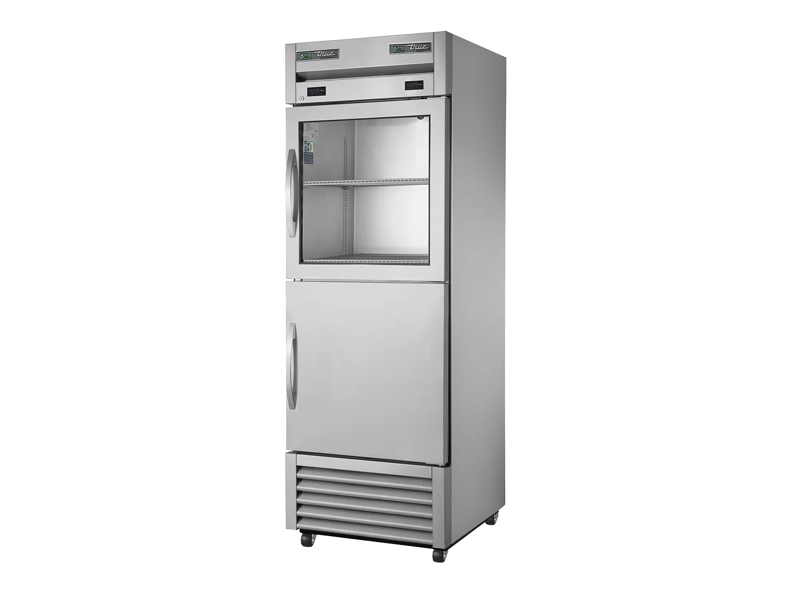 True Refrigeration T-23DT-1-G-1-HC~FGD01 - Upright Foodservice "Dual Temperature" Cabinet, Split Half Glass + Half Solid Swing Doors
