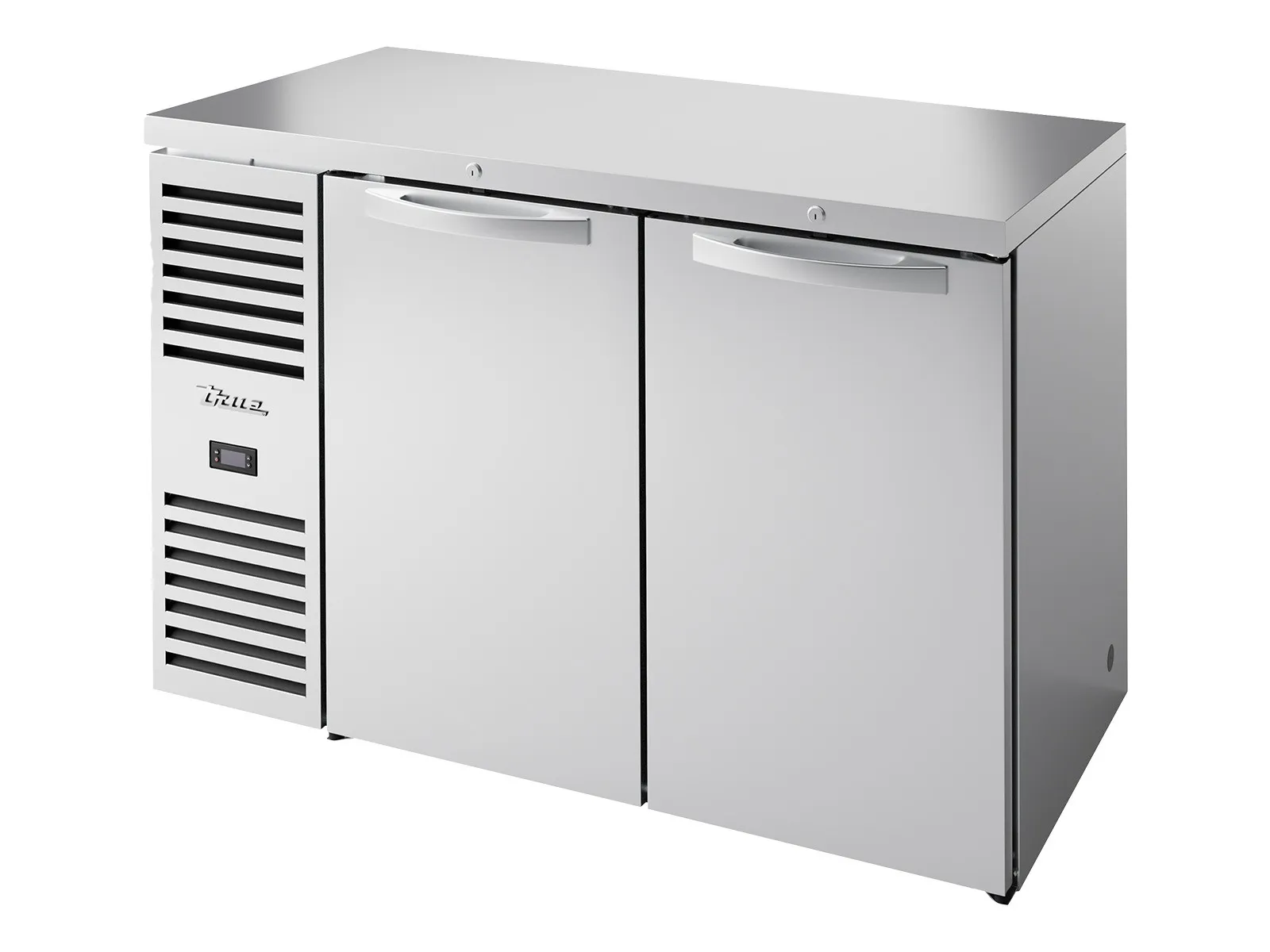 True Refrigeration TBR52-RISZ1-L-S-SS-2 - Bar Refrigerator, Stainless Steel Ext, 2 Solid Swing Doors