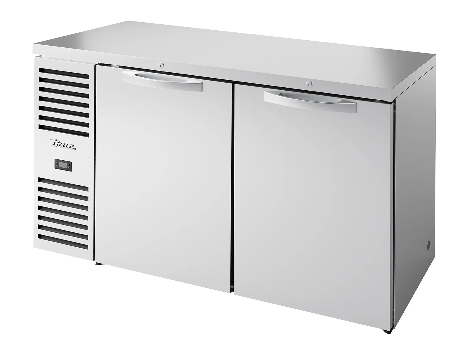 True Refrigeration TBR60-RISZ1-L-S-SS-2 - Bar Refrigerator, Stainless Steel Ext, 2 Solid Swing Doors