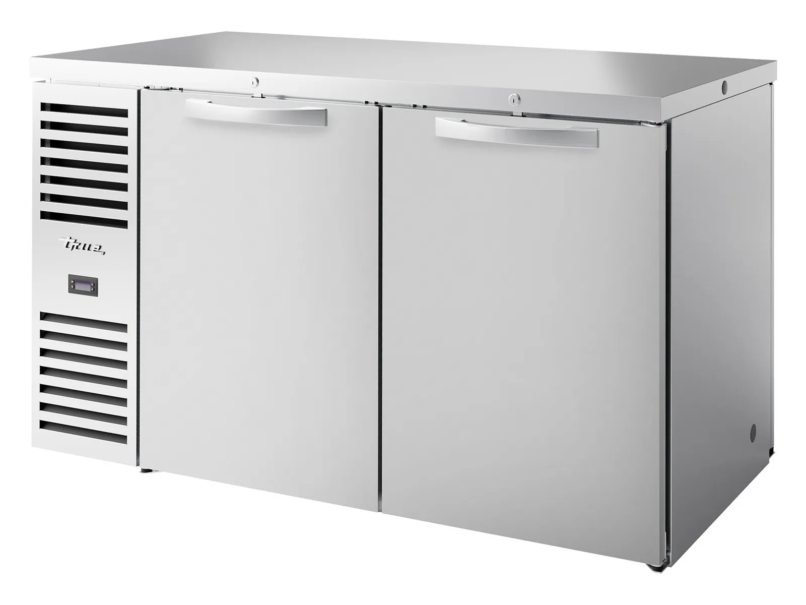 True Refrigeration TBR60-PTSZ1-L-S-SS-SS-2 - "Pass-Thru" Bar Refrigerator, Stainless Steel Ext, 2 Solid Swing Doors Front, 2 Solid Swing Doors Rear