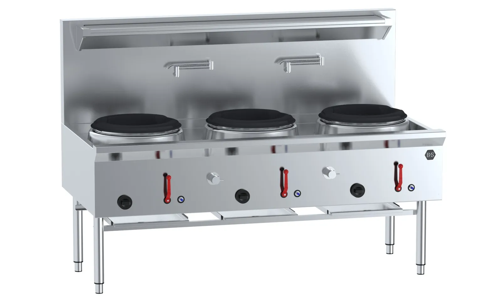 B&S BLACK UFWWD-3 Three Hole Deluxe Waterless Wok Table