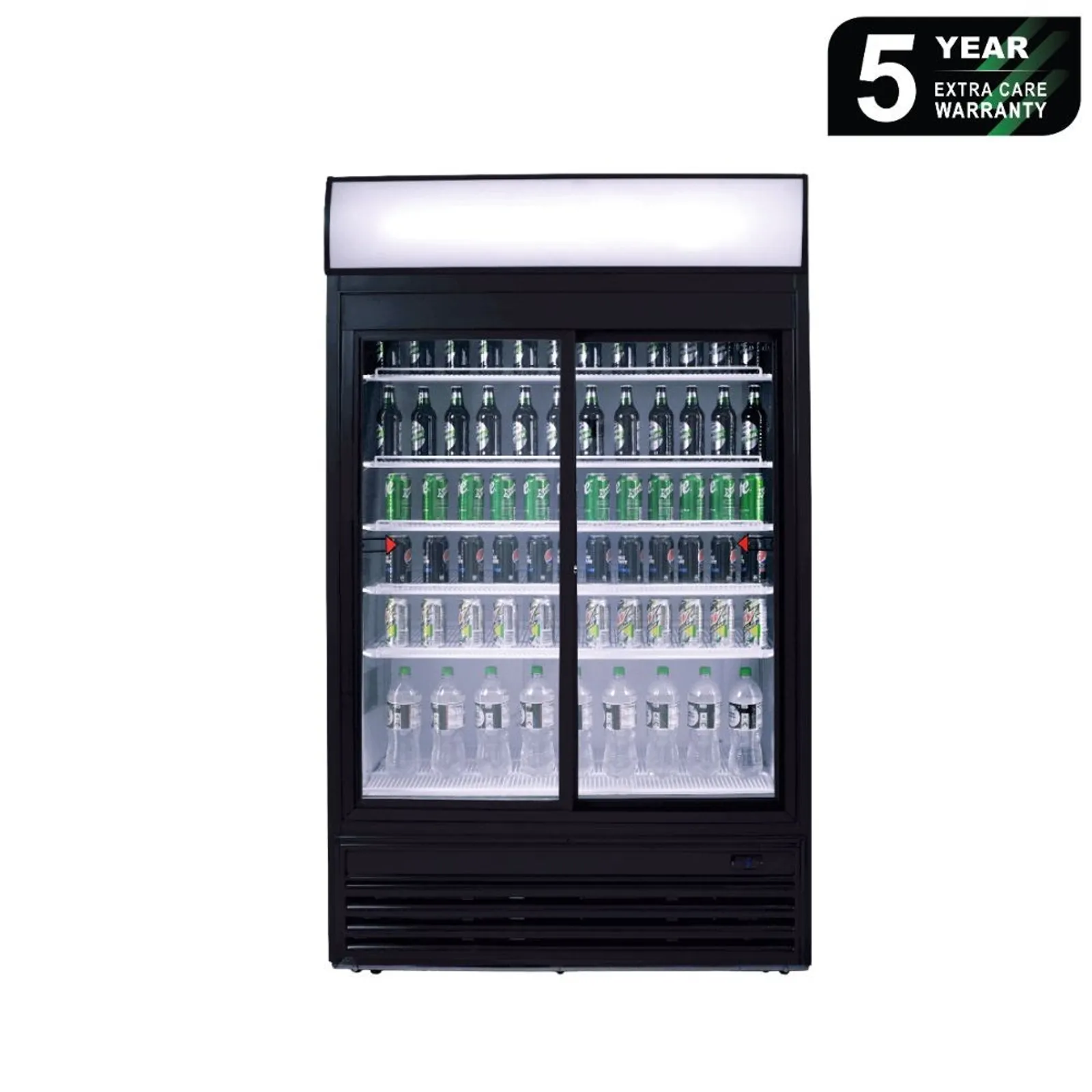 Bromic GM0980LS-NR - Upright Display Fridge - 945L - 2 Doors - Sliding - Flat Glass - Lightbox