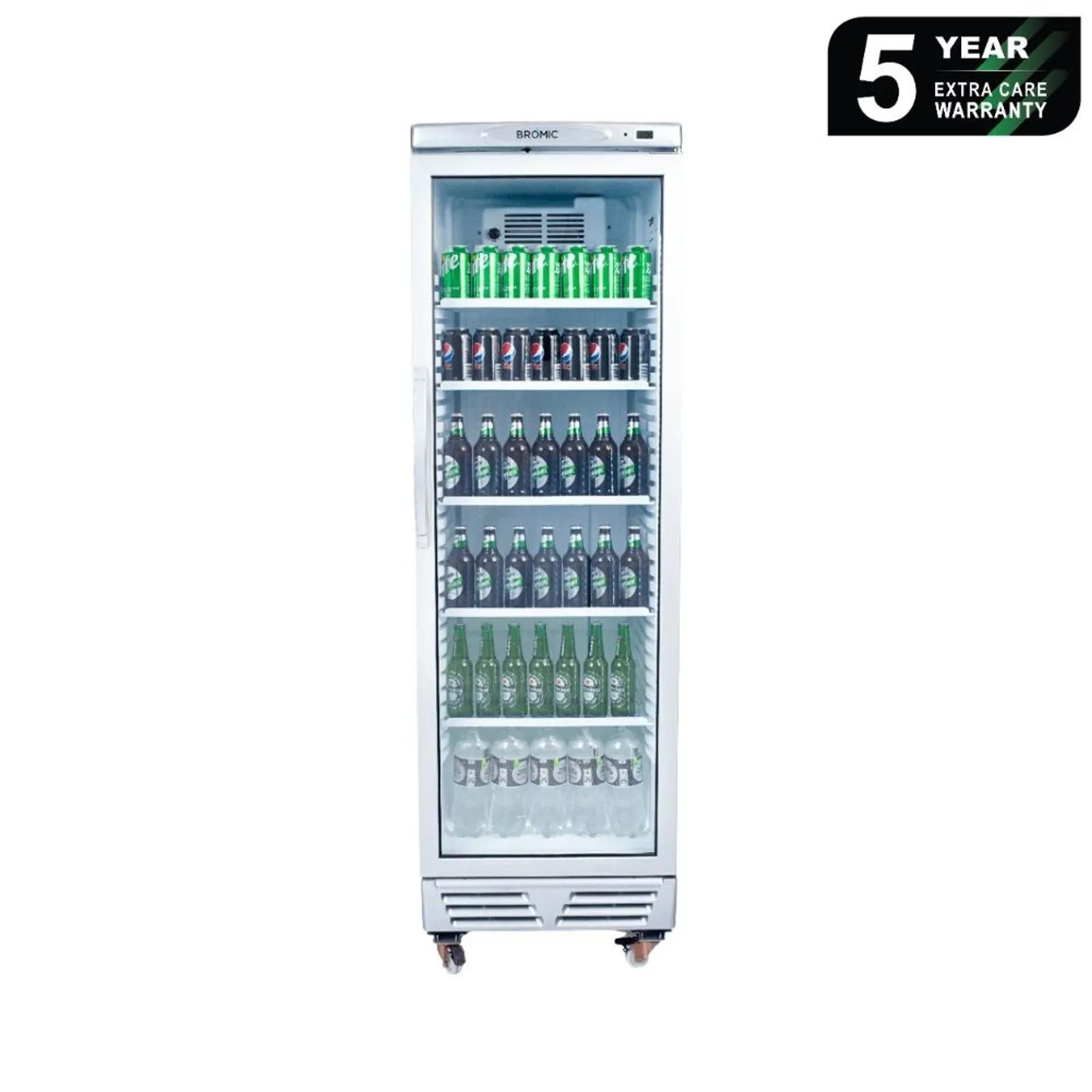 Bromic GM0374-NR - Upright Display Fridge - 372L - 1 Door - Flat Glass